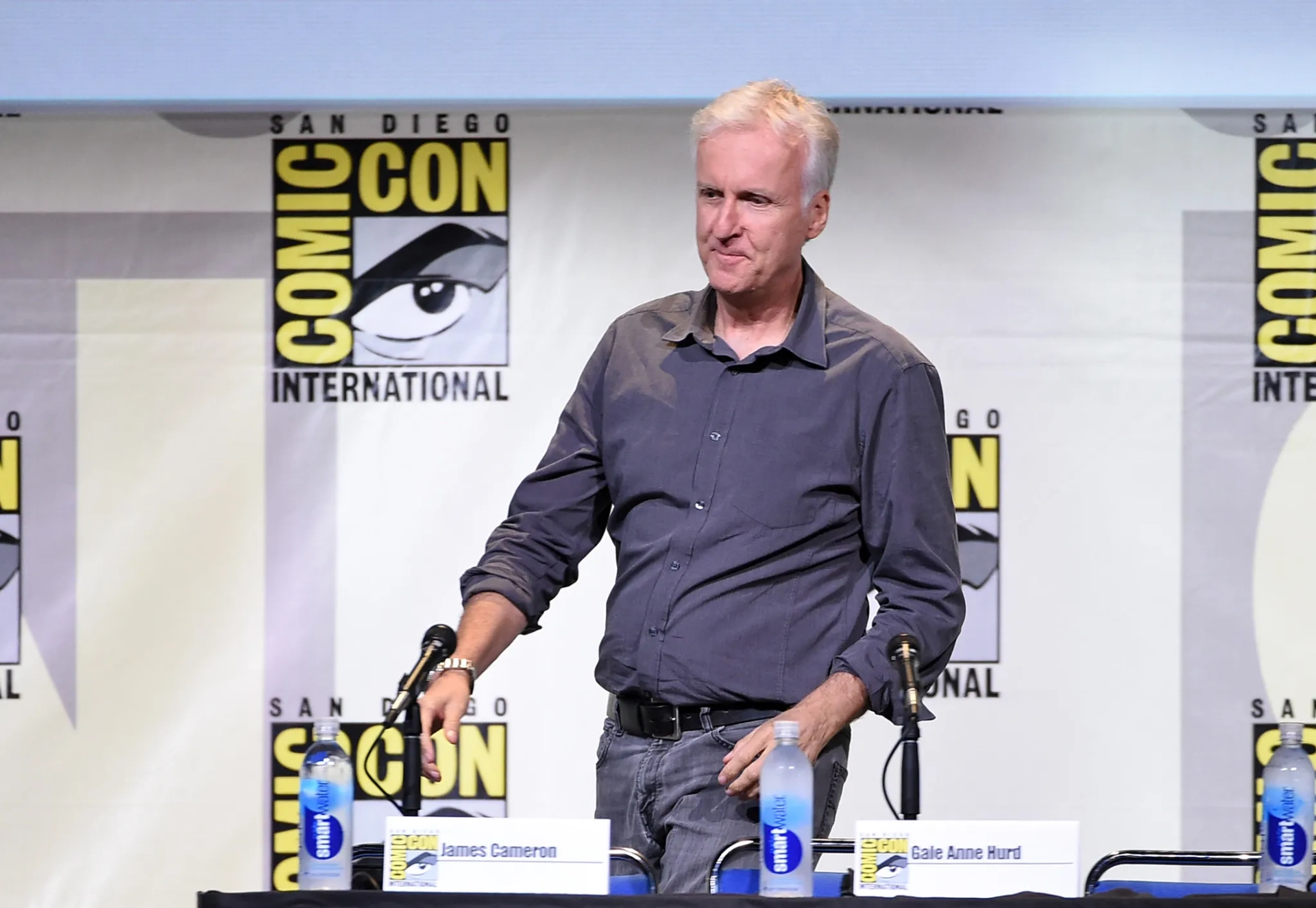 James Cameron at an event for Aliens (1986)