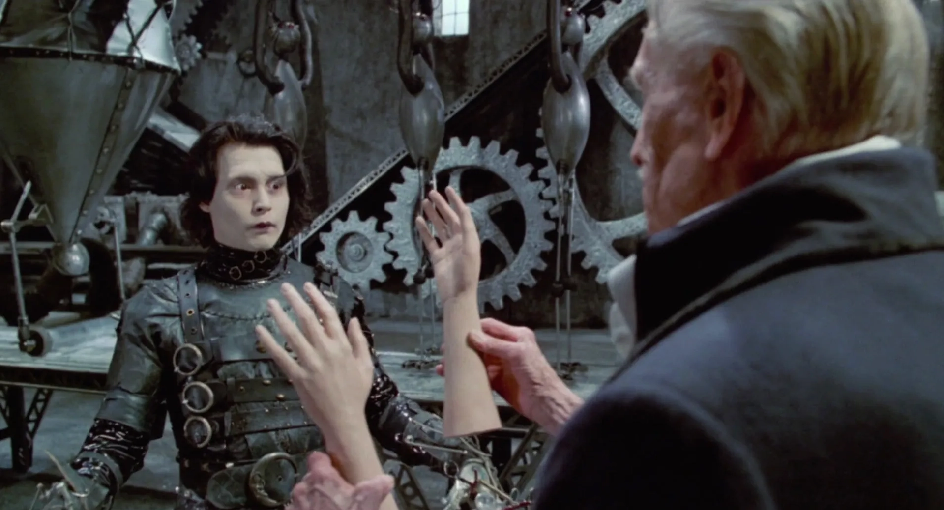 Johnny Depp and Vincent Price in Edward Scissorhands (1990)