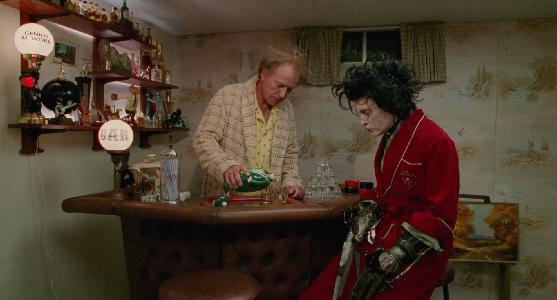 Johnny Depp and Alan Arkin in Edward Scissorhands (1990)