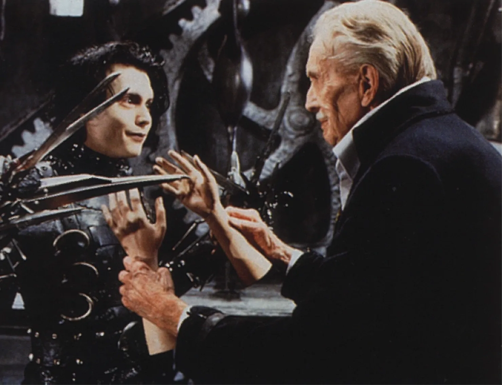 Johnny Depp and Vincent Price in Edward Scissorhands (1990)