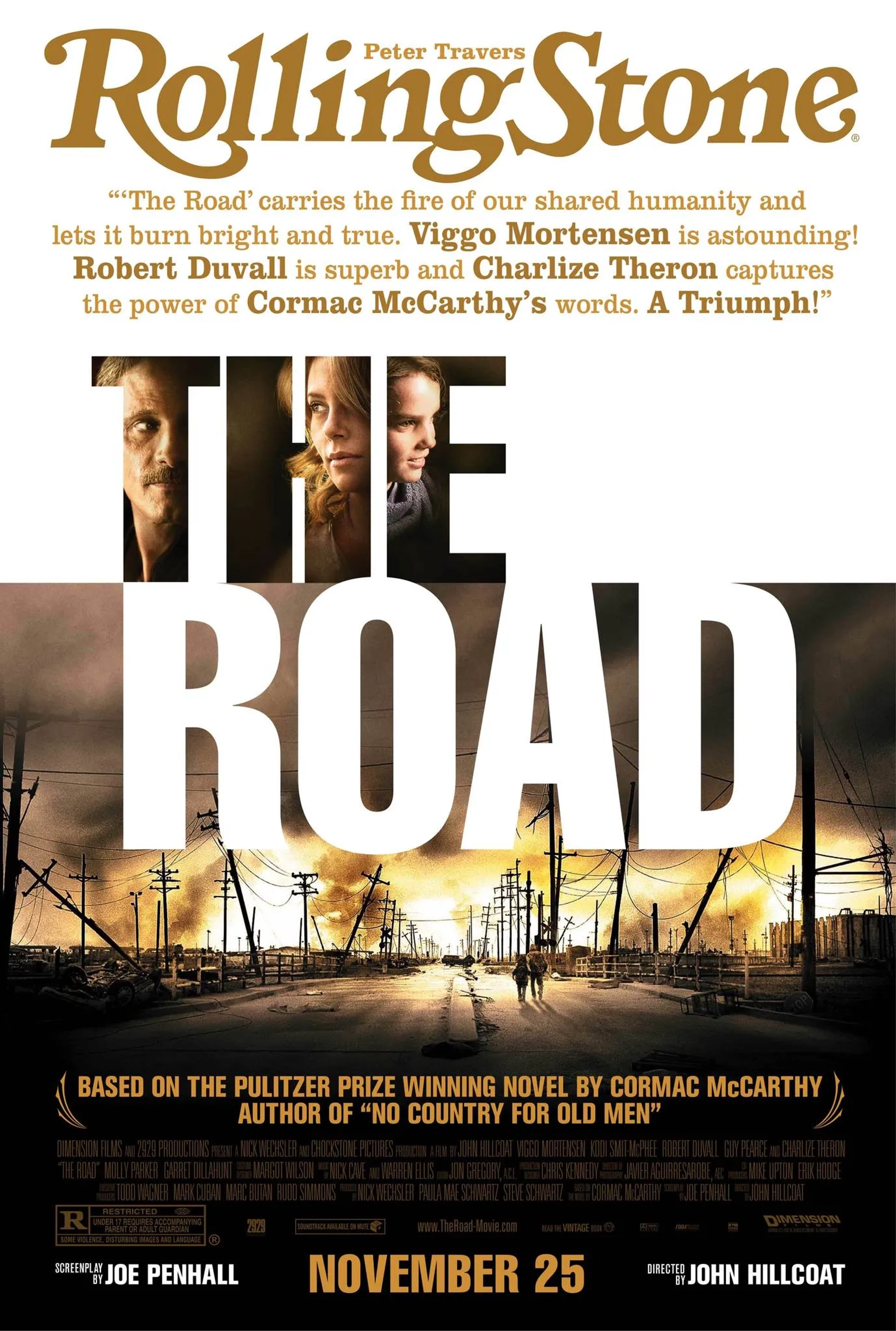 Charlize Theron, Viggo Mortensen, and Kodi Smit-McPhee in The Road (2009)