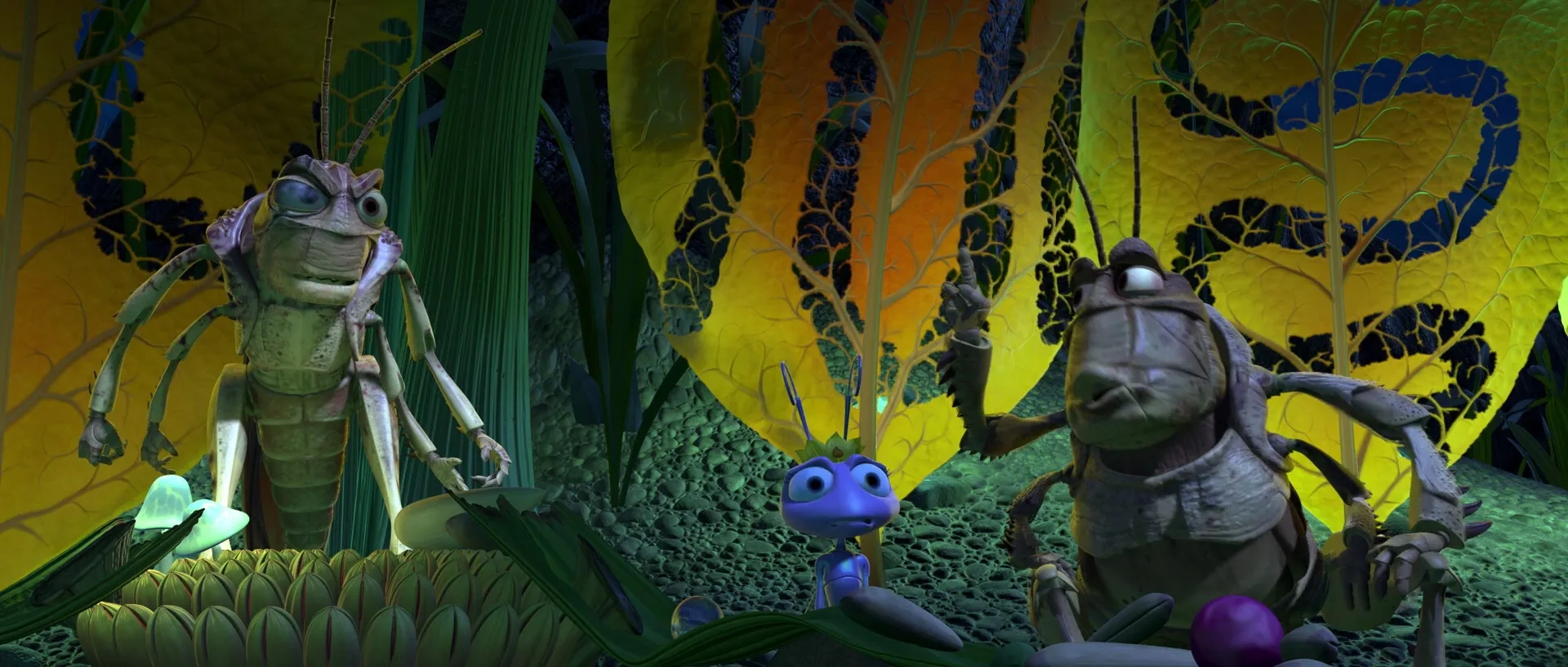 Kevin Spacey, Julia Louis-Dreyfus, and Richard Kind in A Bug's Life (1998)