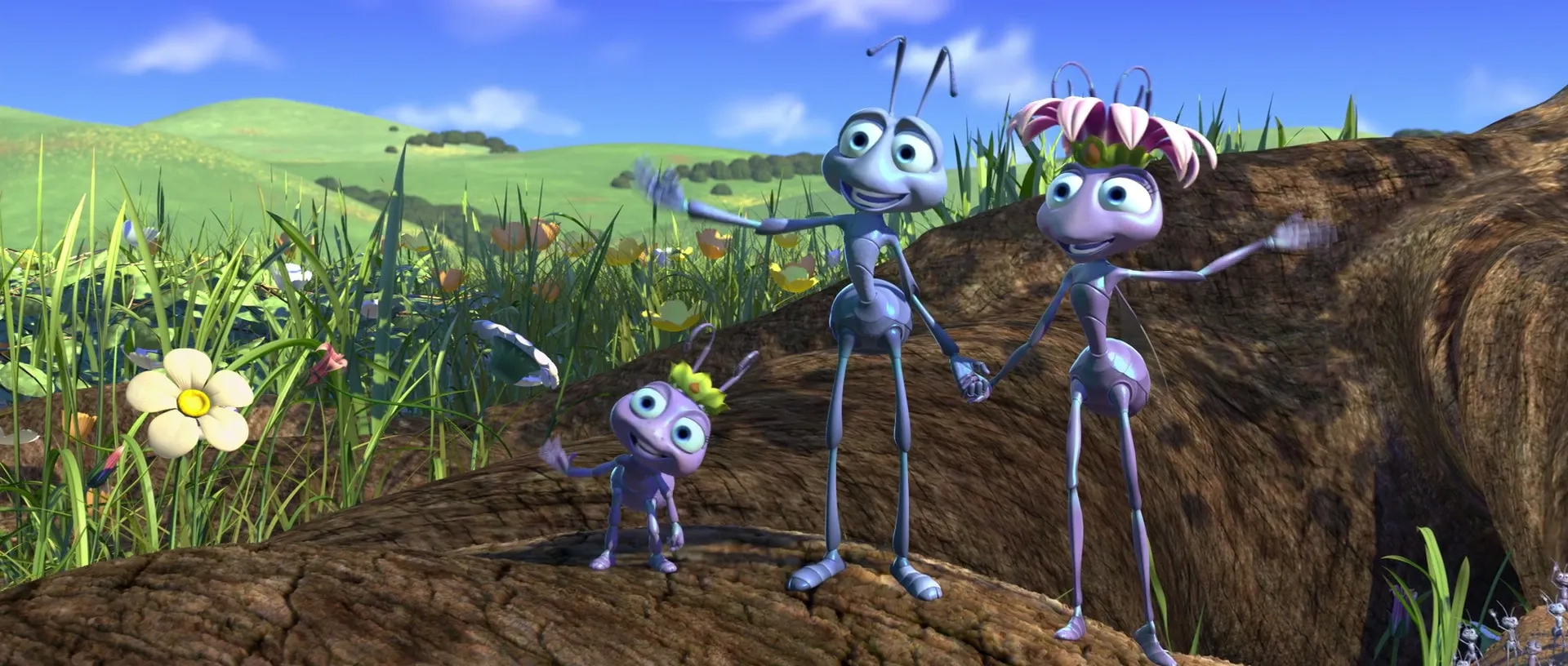 Julia Louis-Dreyfus, David Foley, and Hayden Panettiere in A Bug's Life (1998)