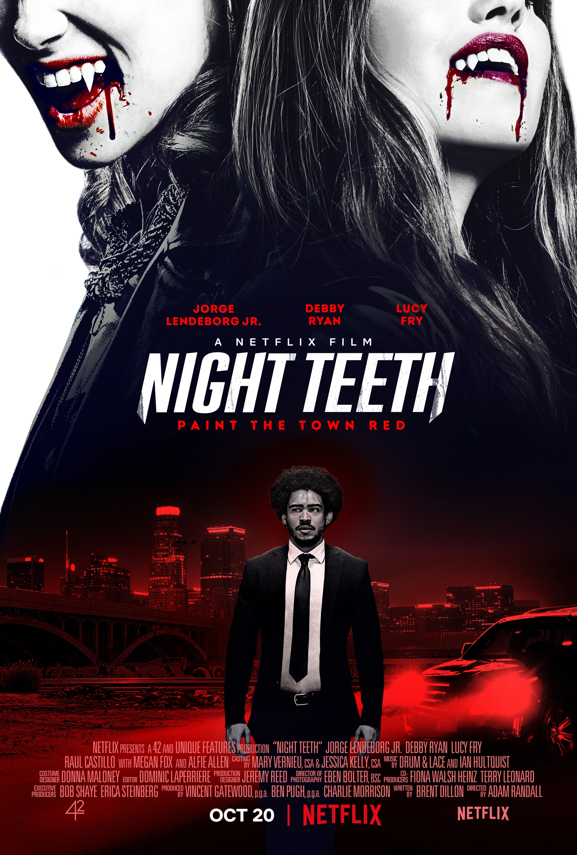 Debby Ryan, Lucy Fry, and Jorge Lendeborg Jr. in Night Teeth (2021)