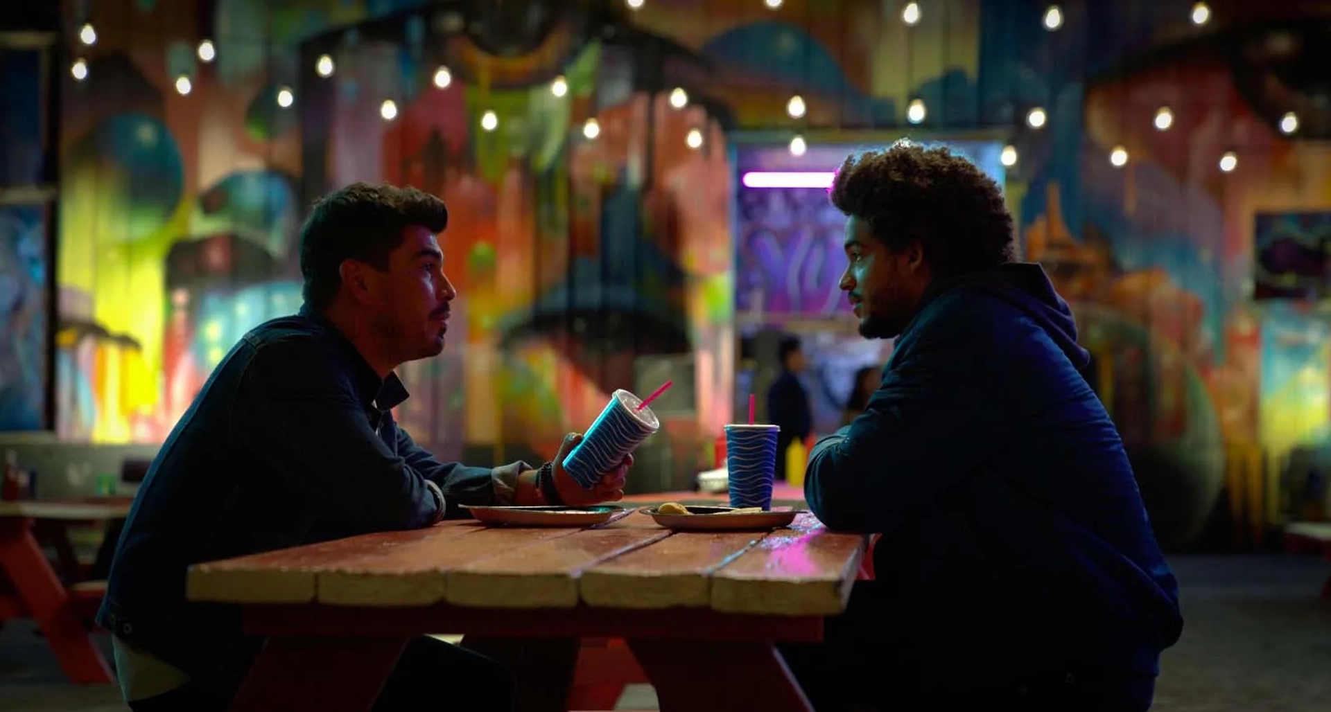 Raúl Castillo and Jorge Lendeborg Jr. in Night Teeth (2021)