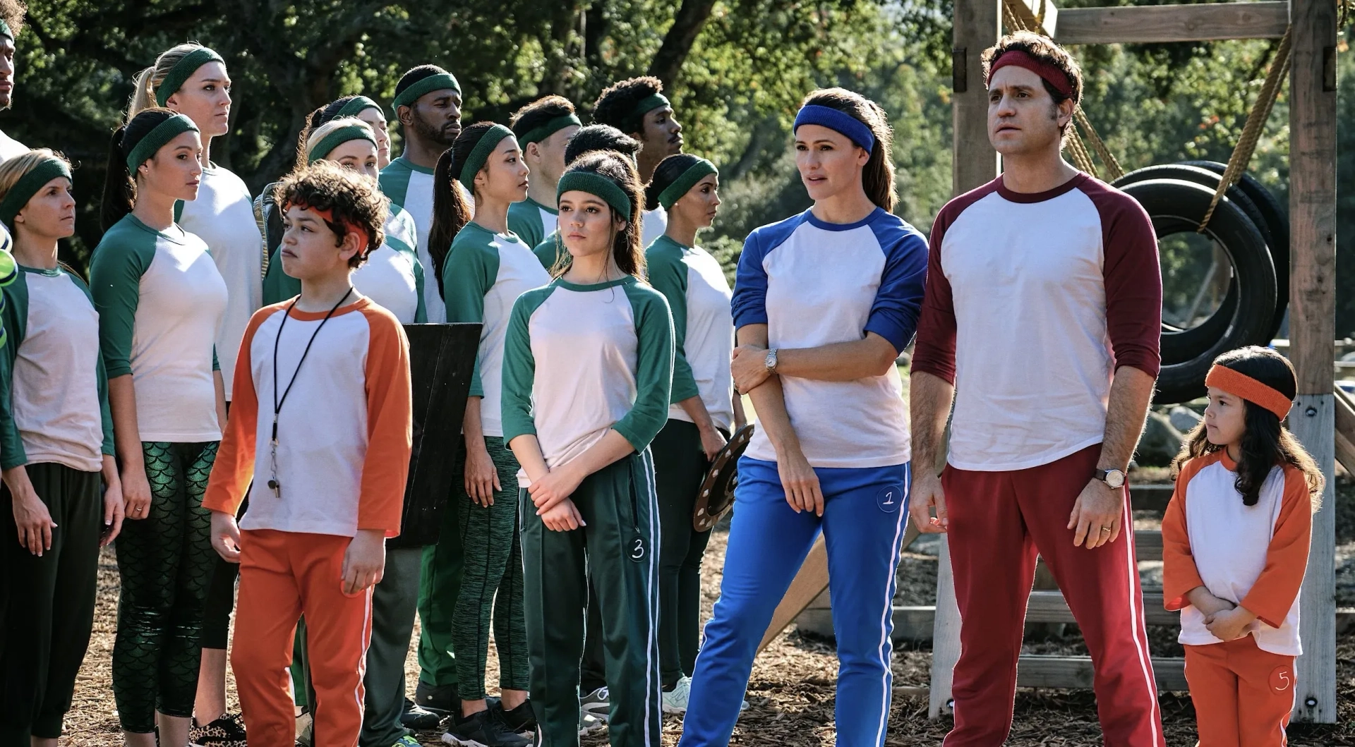 Jennifer Garner, Edgar Ramírez, Jenna Ortega, Julian Lerner, and Everly Carganilla in Yes Day (2021)