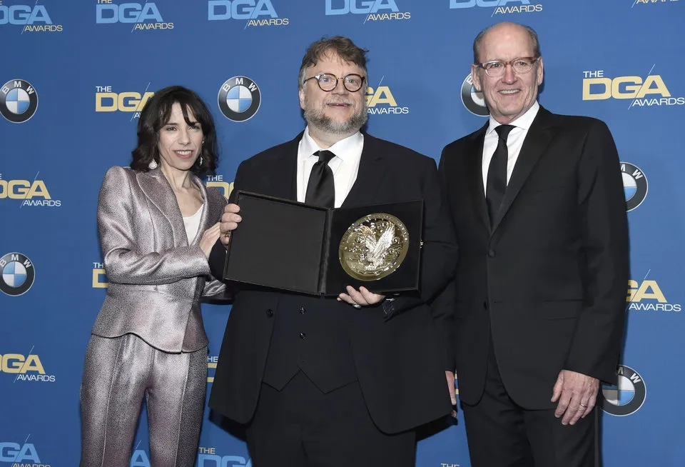 Richard Jenkins, Guillermo del Toro, and Sally Hawkins at an event for The Shape of Water (2017)