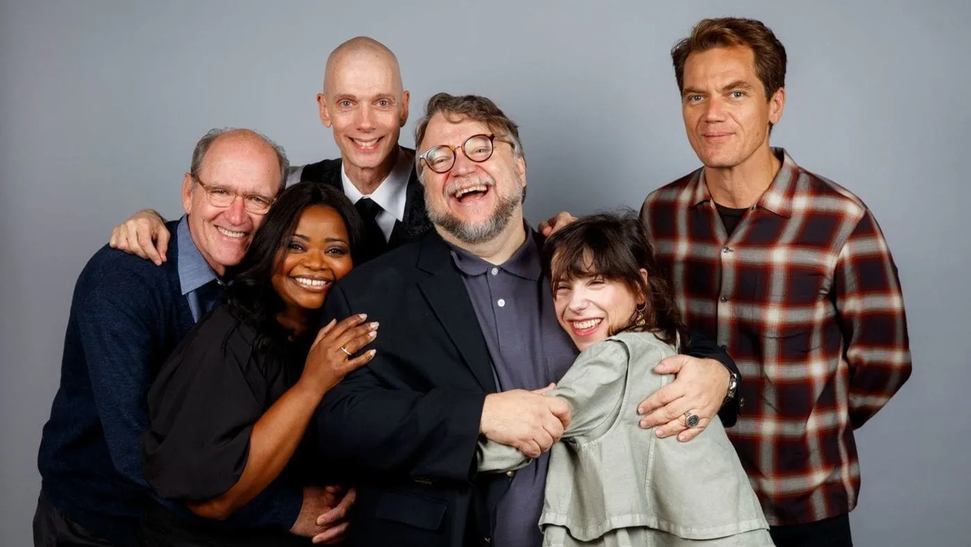 Richard Jenkins, Doug Jones, Michael Shannon, Octavia Spencer, Guillermo del Toro, and Sally Hawkins at an event for The Shape of Water (2017)