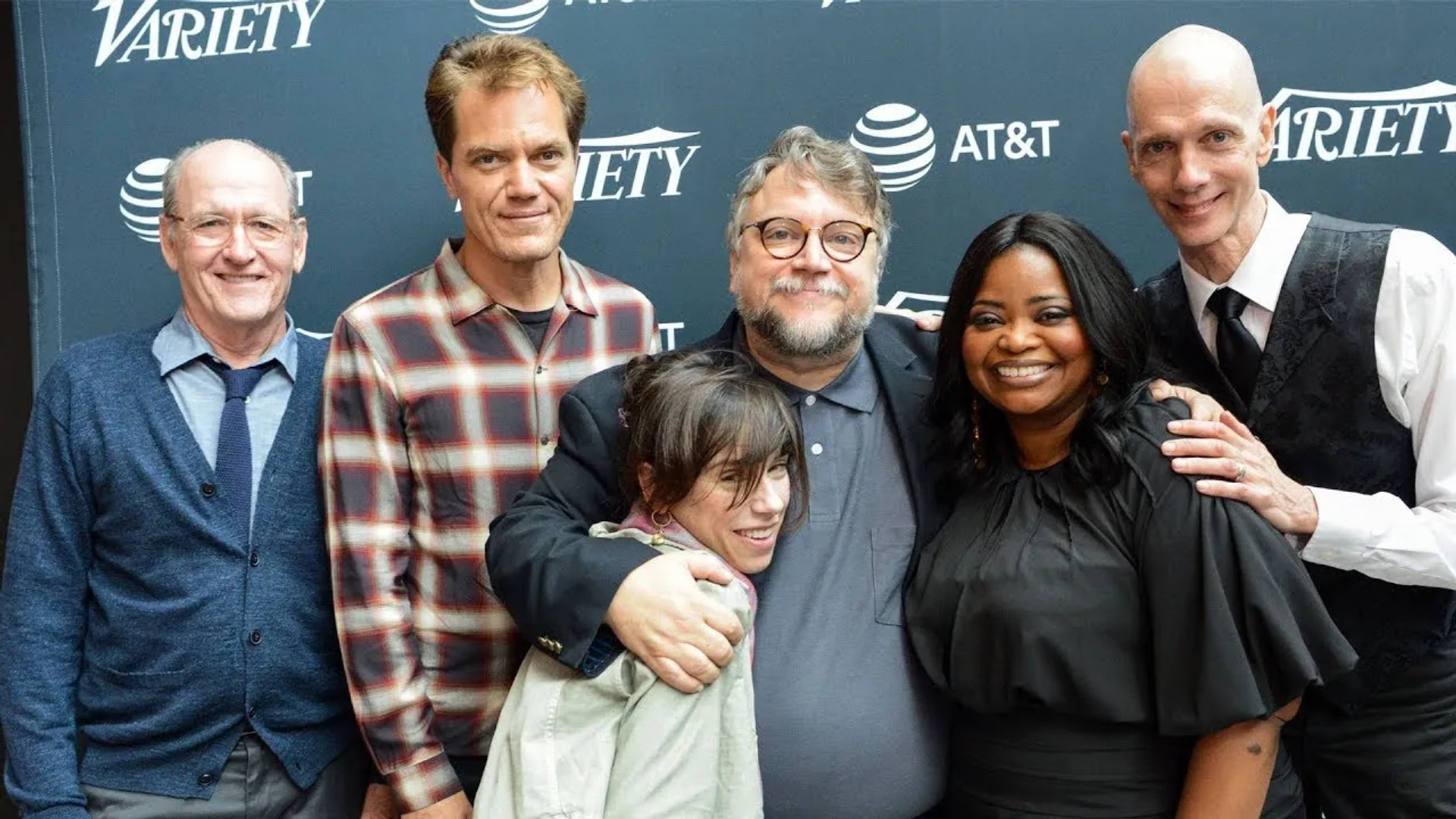 Richard Jenkins, Doug Jones, Michael Shannon, Octavia Spencer, Guillermo del Toro, and Sally Hawkins at an event for The Shape of Water (2017)