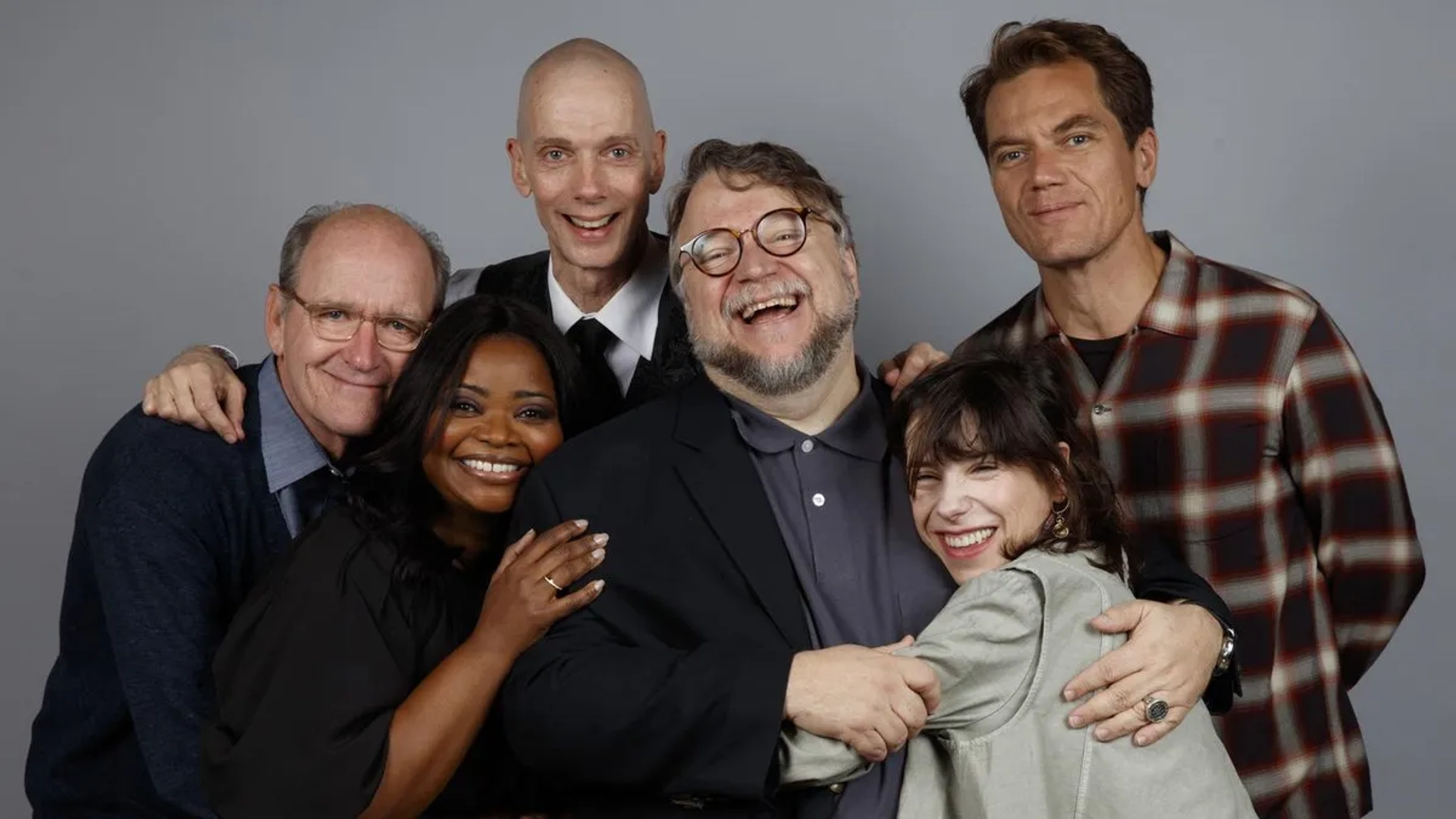 Richard Jenkins, Doug Jones, Michael Shannon, Octavia Spencer, Guillermo del Toro, and Sally Hawkins at an event for The Shape of Water (2017)