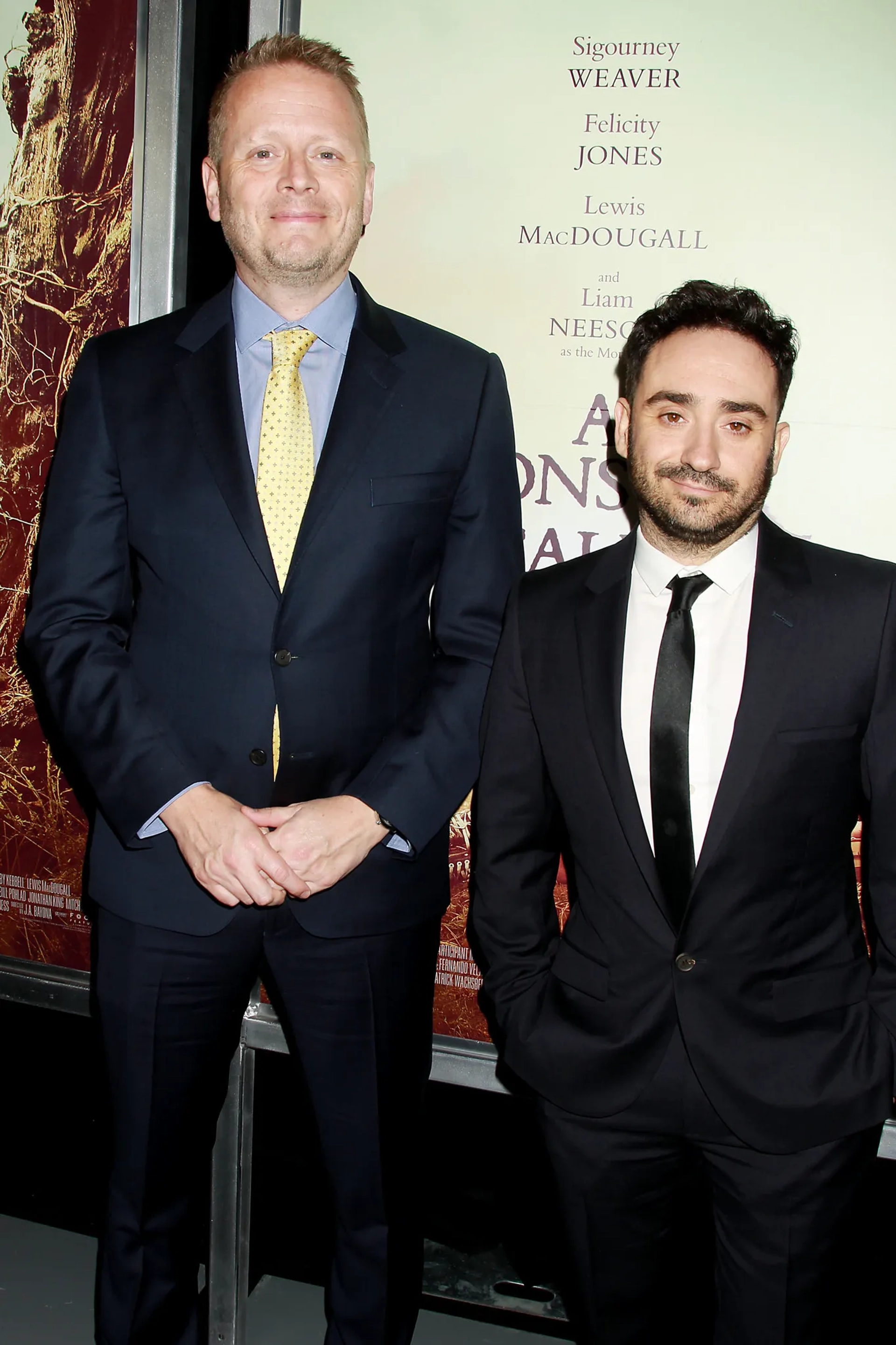 J.A. Bayona and Patrick Ness at an event for A Monster Calls (2016)