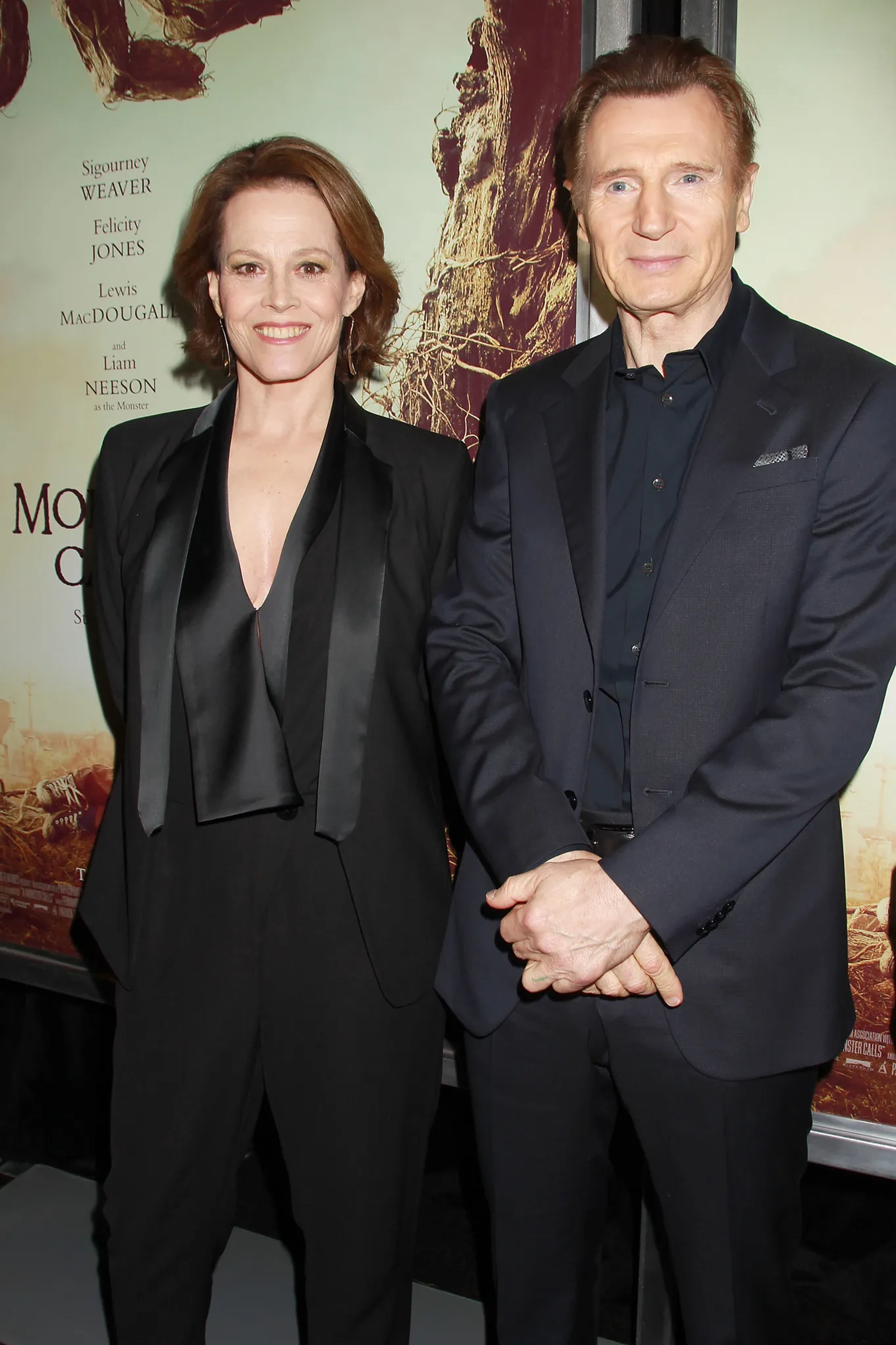 Sigourney Weaver and Liam Neeson at an event for A Monster Calls (2016)