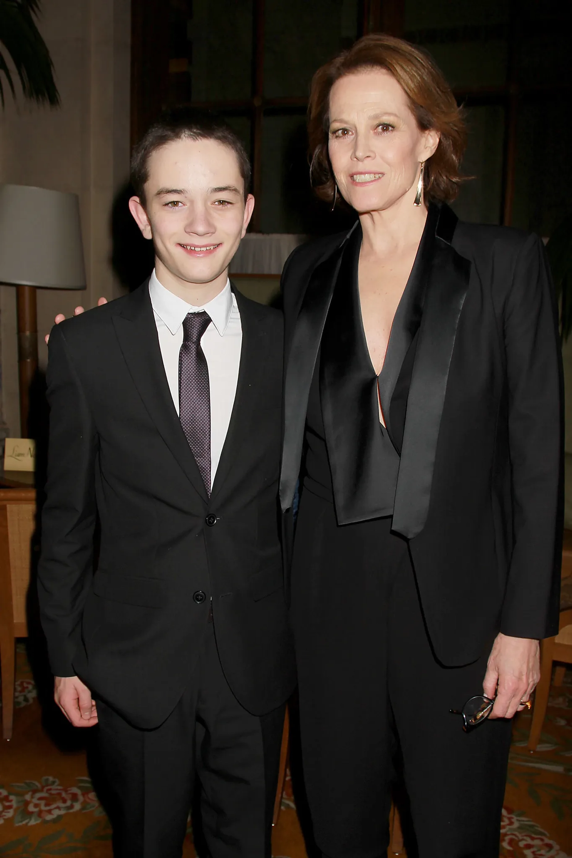 Sigourney Weaver and Lewis MacDougall at an event for A Monster Calls (2016)