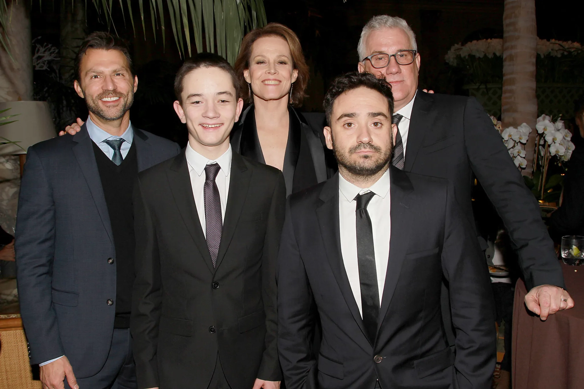 Sigourney Weaver, David Linde, J.A. Bayona, and Lewis MacDougall at an event for A Monster Calls (2016)