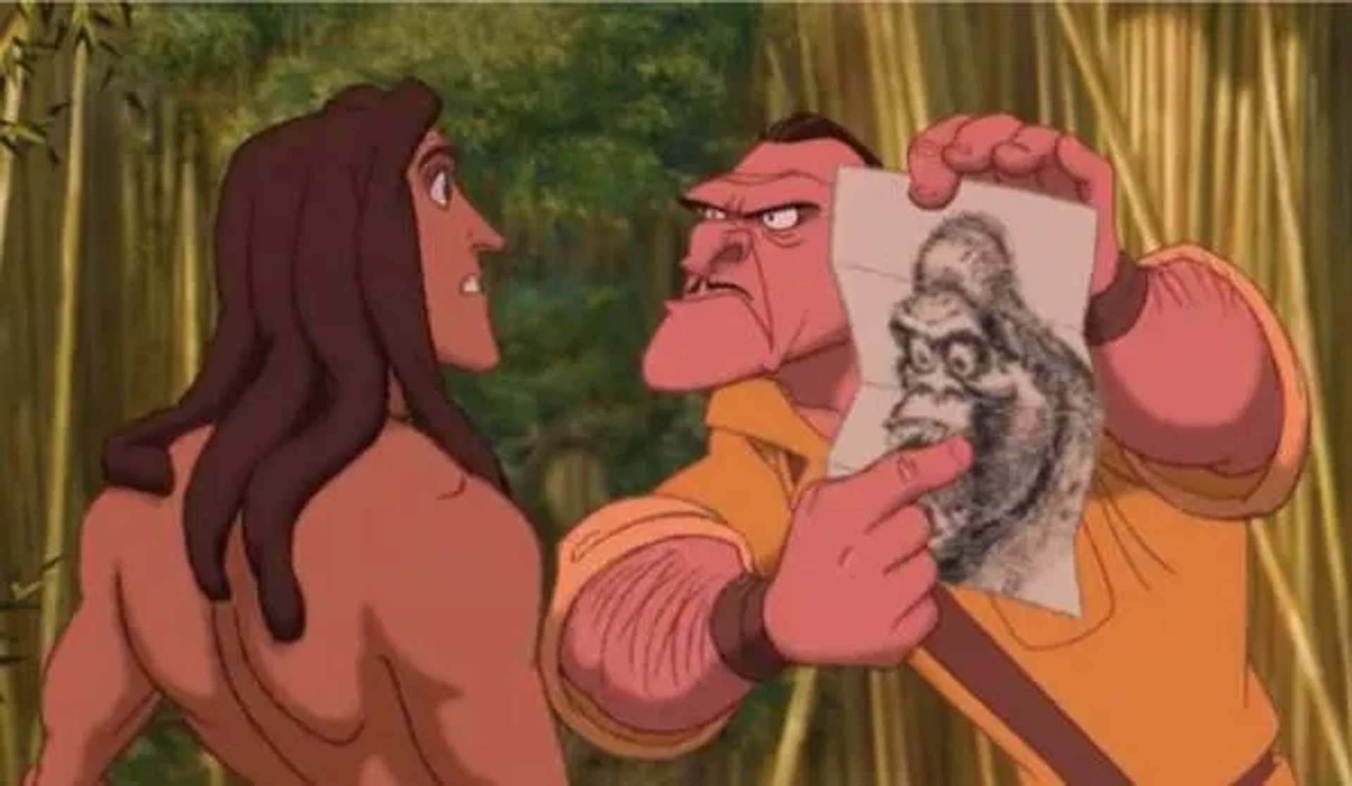 Brian Blessed and Tony Goldwyn in Tarzan (1999)