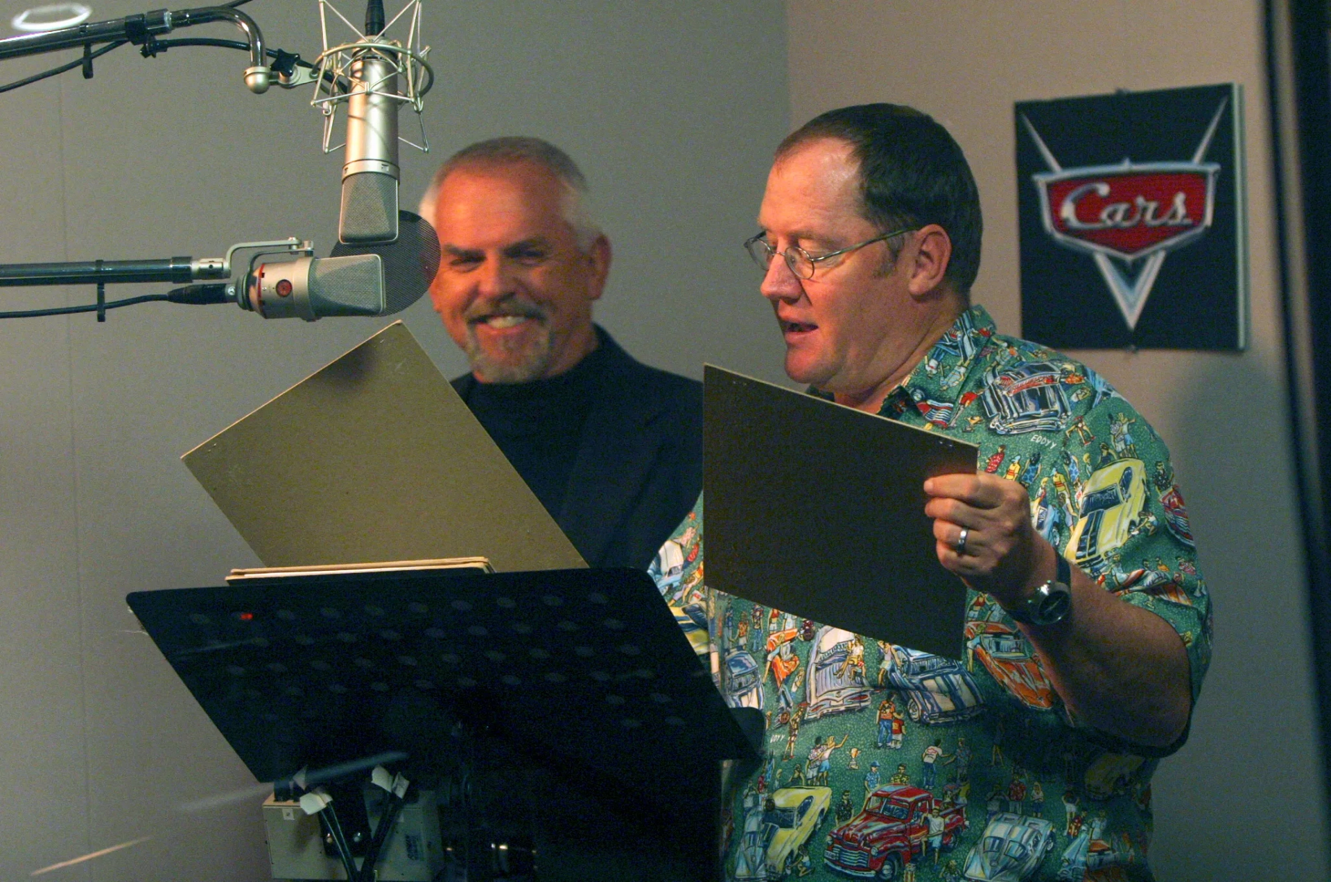 John Ratzenberger and John Lasseter in Cars (2006)