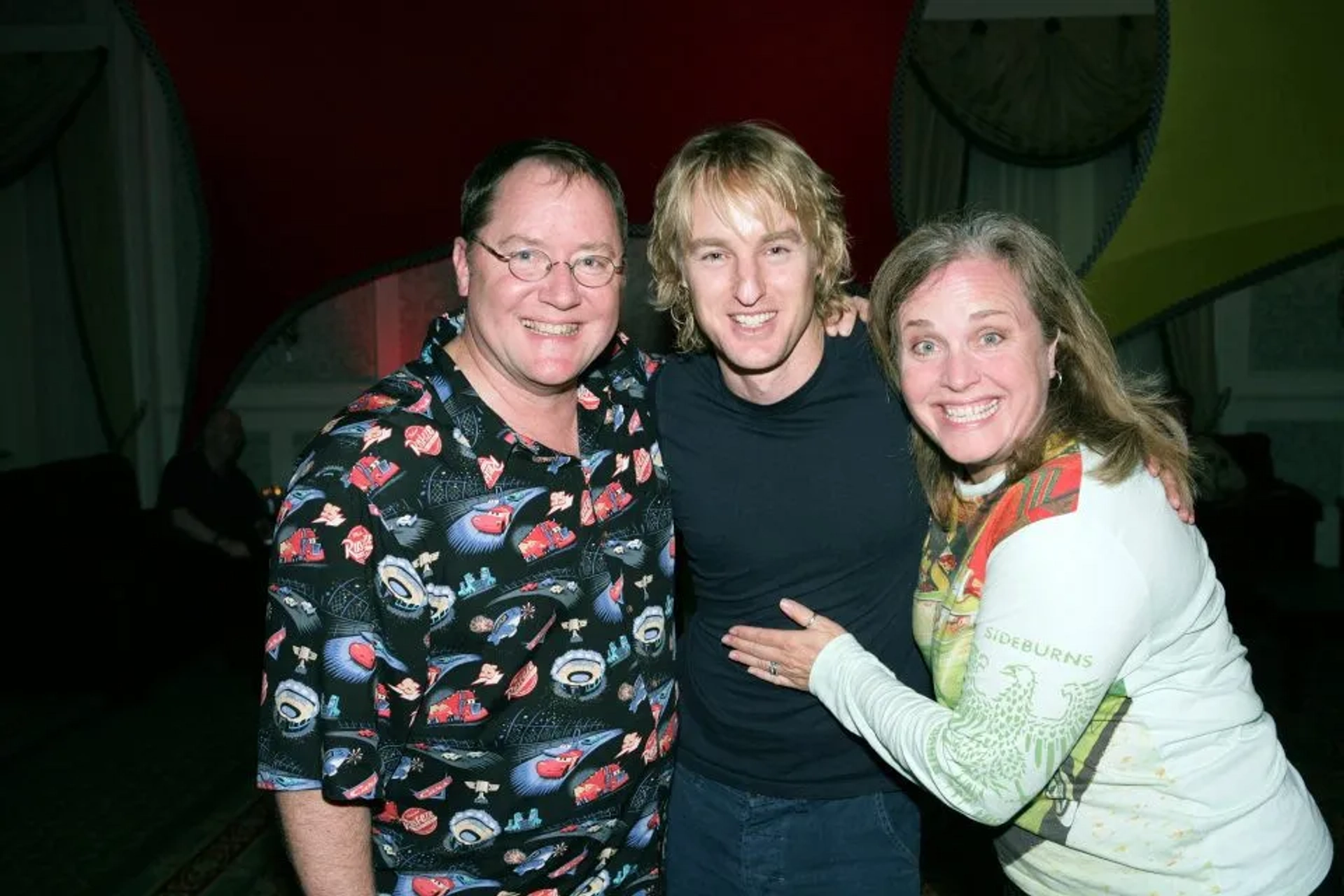 John Lasseter, Owen Wilson, and Darla K. Anderson at an event for Cars (2006)