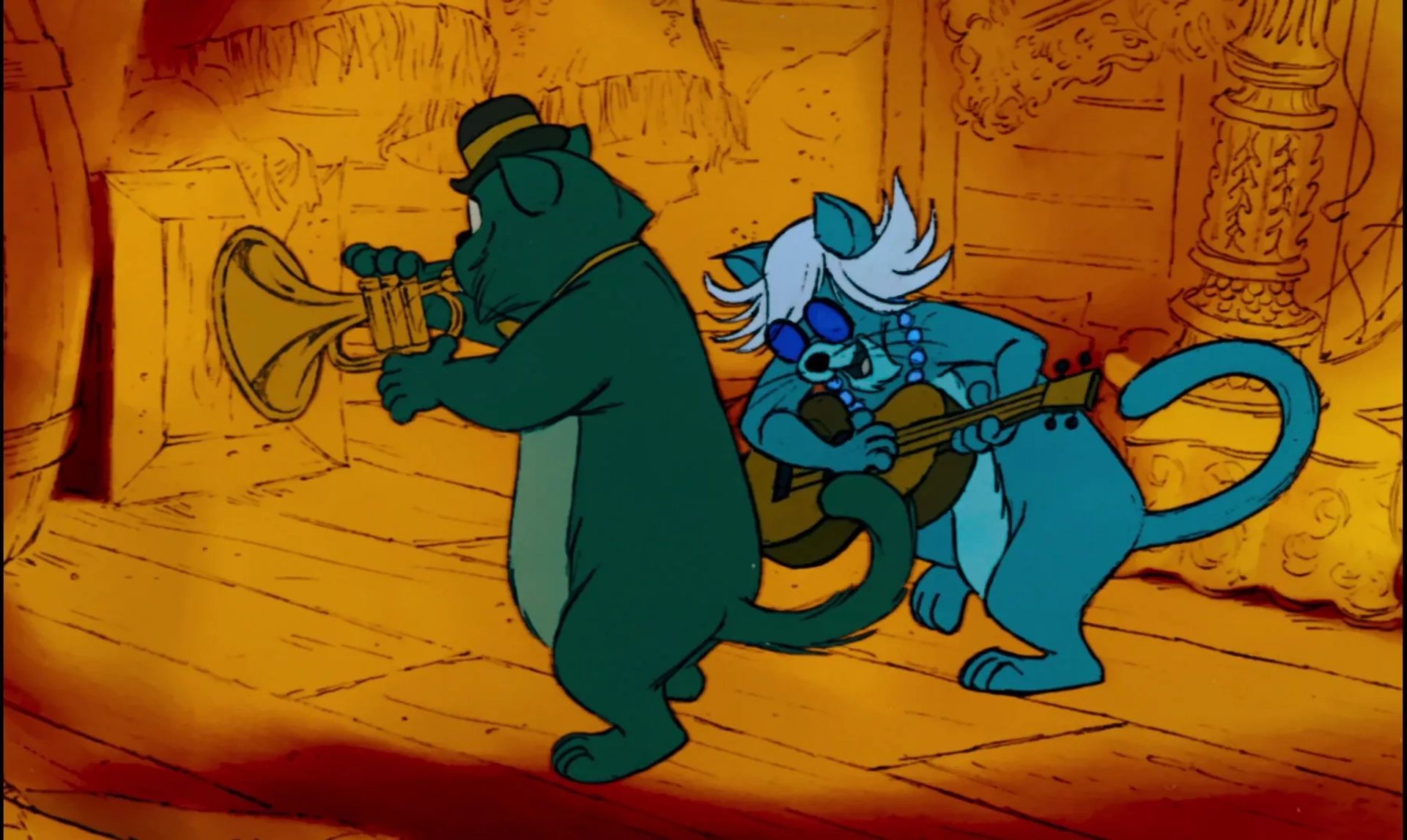 Scatman Crothers and Lord Tim Hudson in The Aristocats (1970)