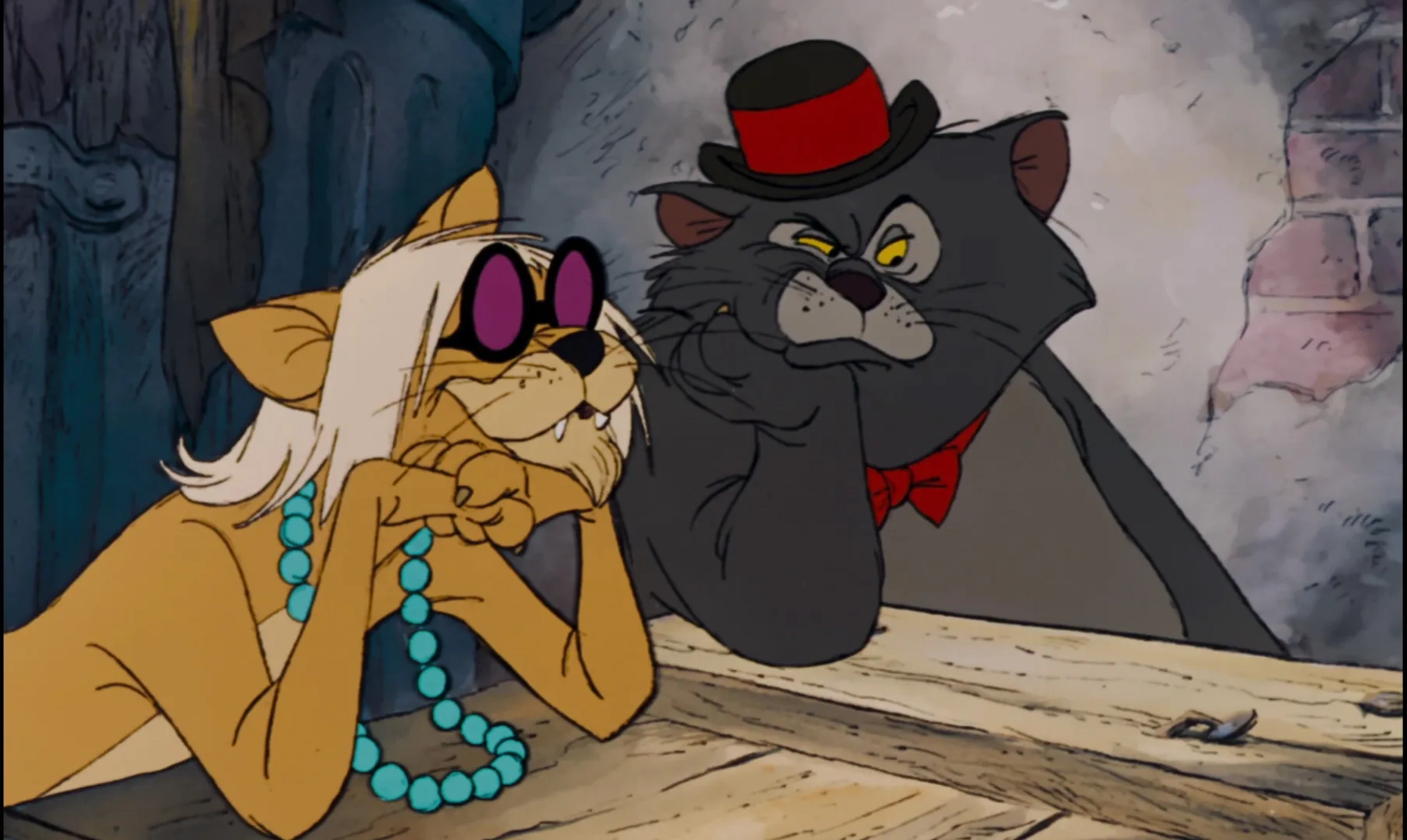 Scatman Crothers and Lord Tim Hudson in The Aristocats (1970)