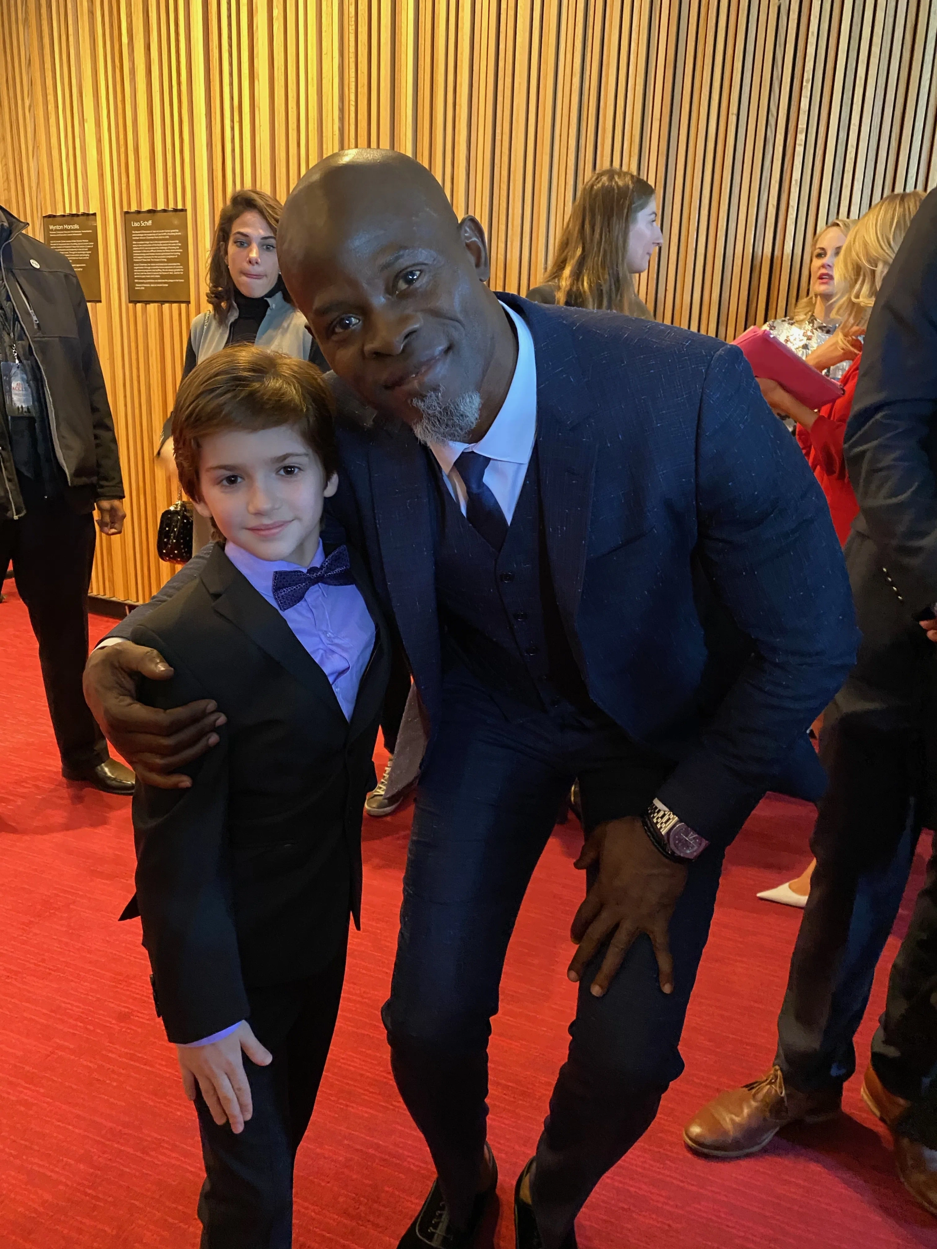 Zachary Golinger and Djimon Hounsou at the World Premiere of A Quiet Place Part II, March 8, 2020, NYC