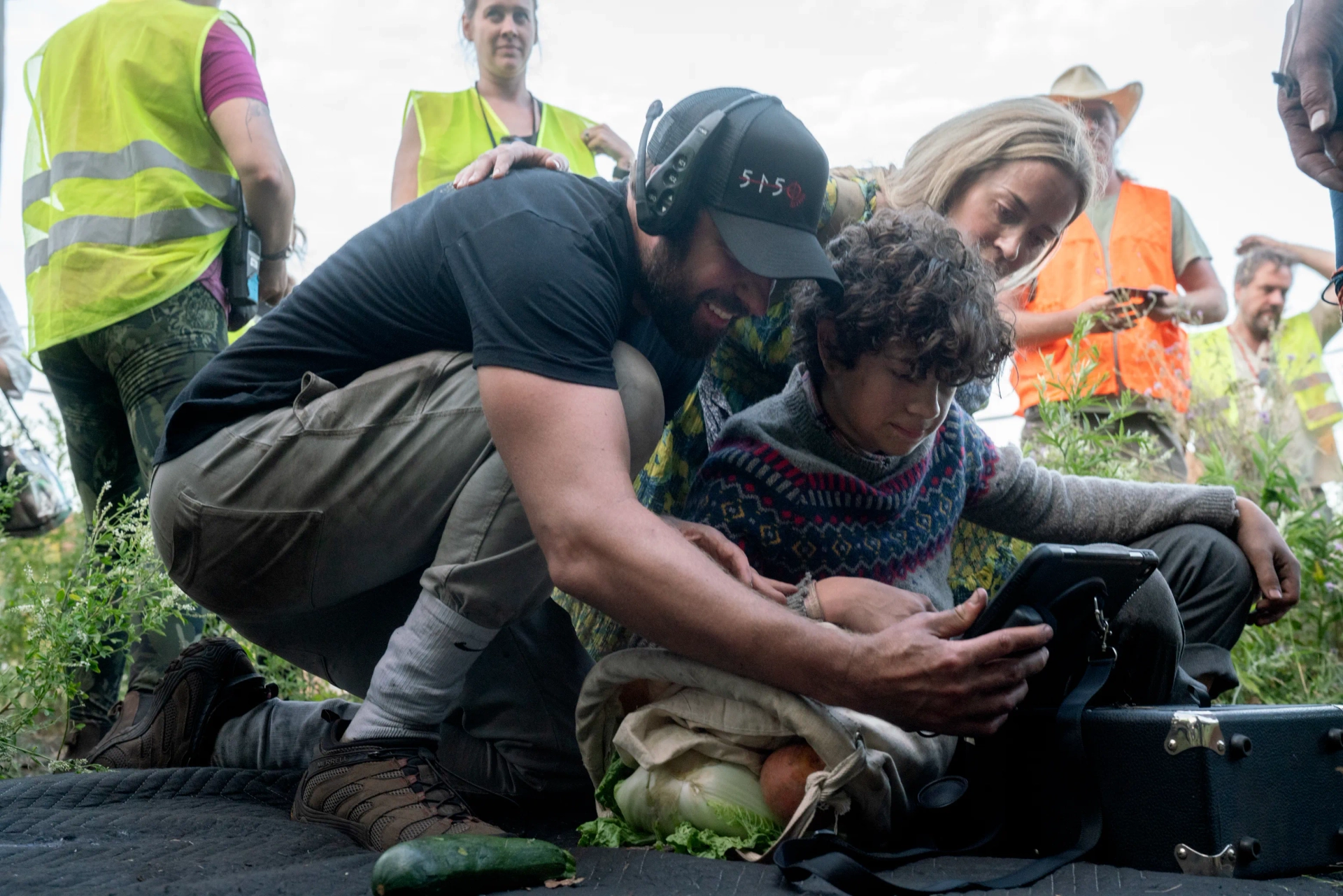 John Krasinski, Emily Blunt, and Noah Jupe in A Quiet Place Part II (2020)