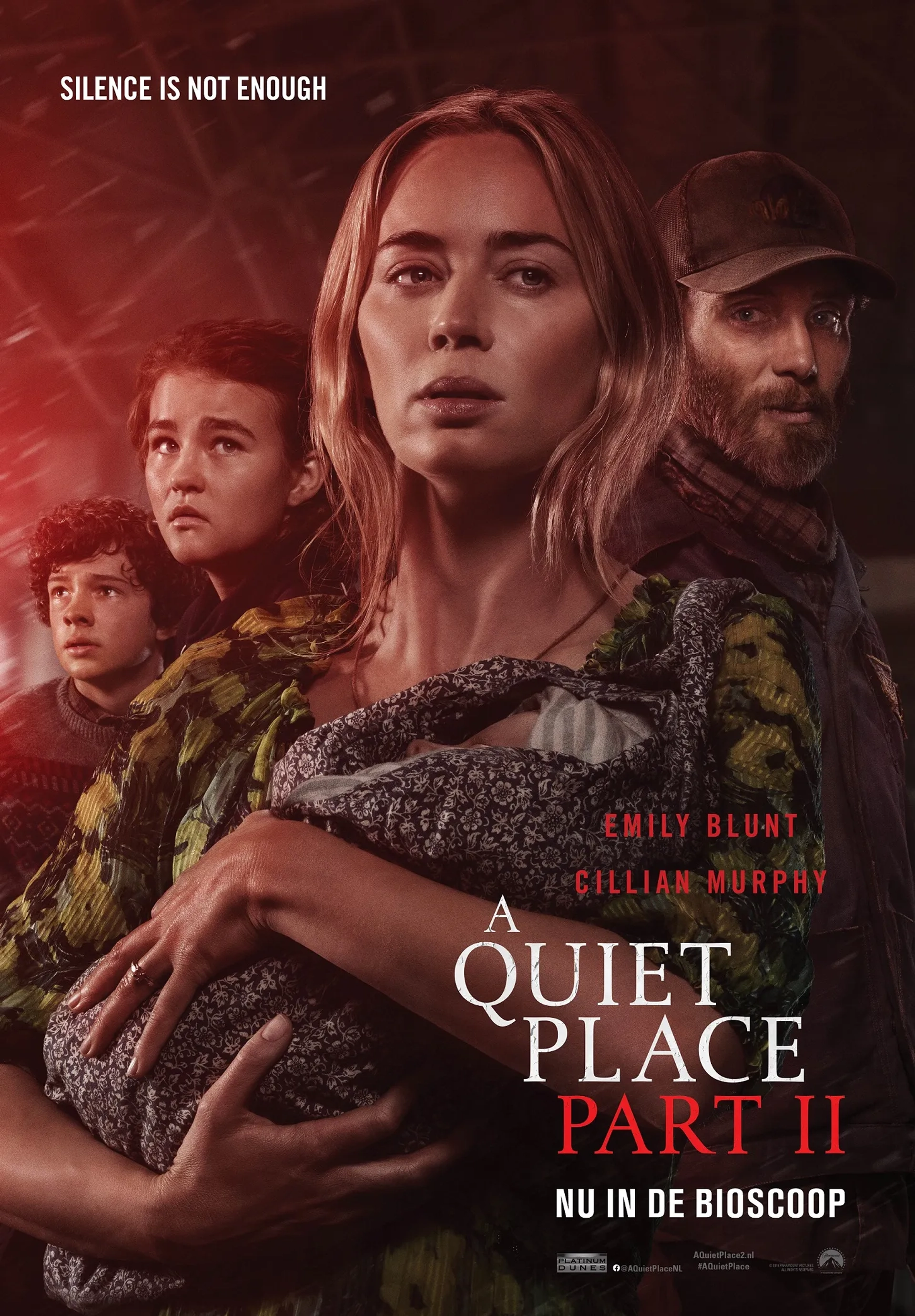 Cillian Murphy, Emily Blunt, Noah Jupe, and Millicent Simmonds in A Quiet Place Part II (2020)