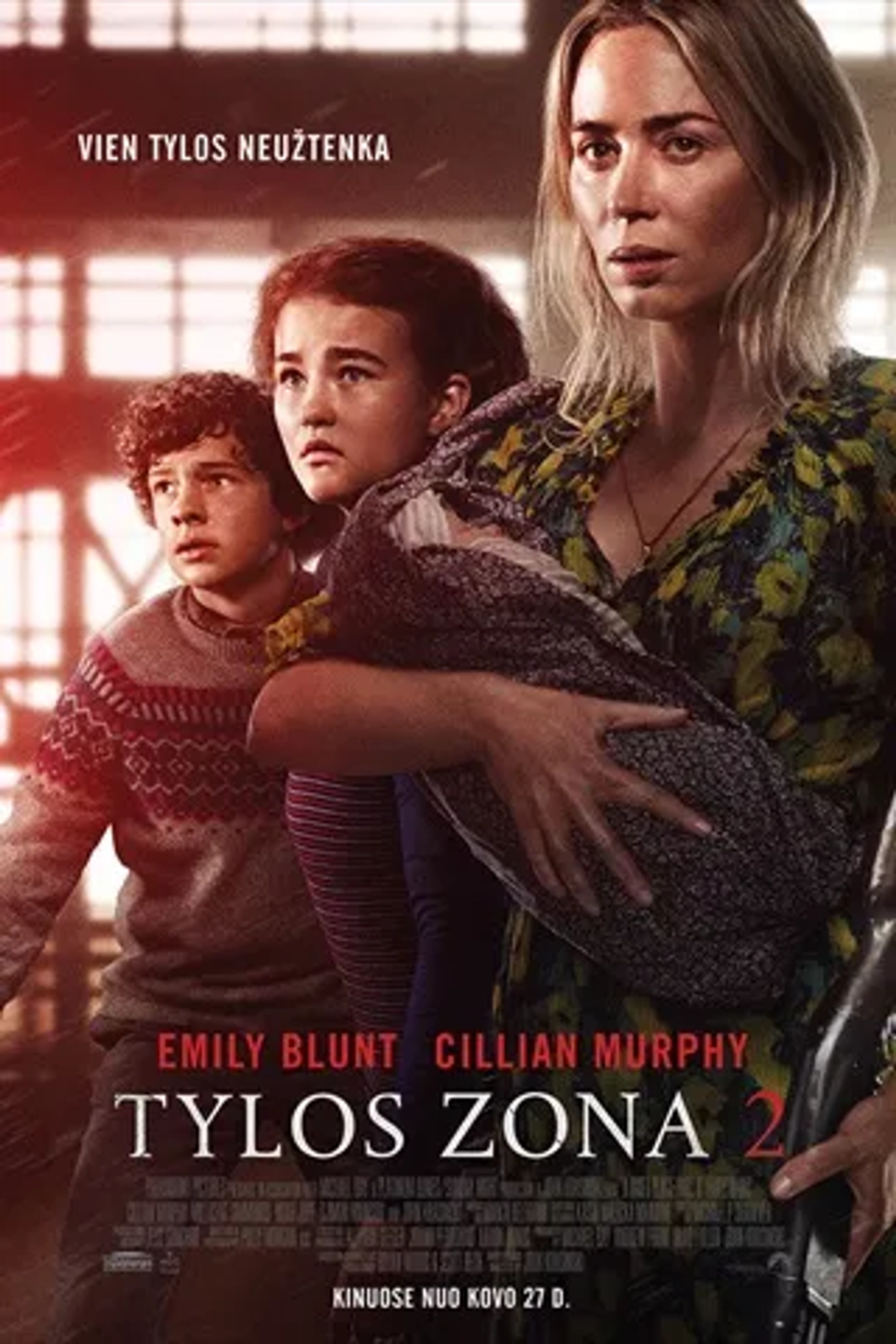 Emily Blunt, Noah Jupe, and Millicent Simmonds in A Quiet Place Part II (2020)