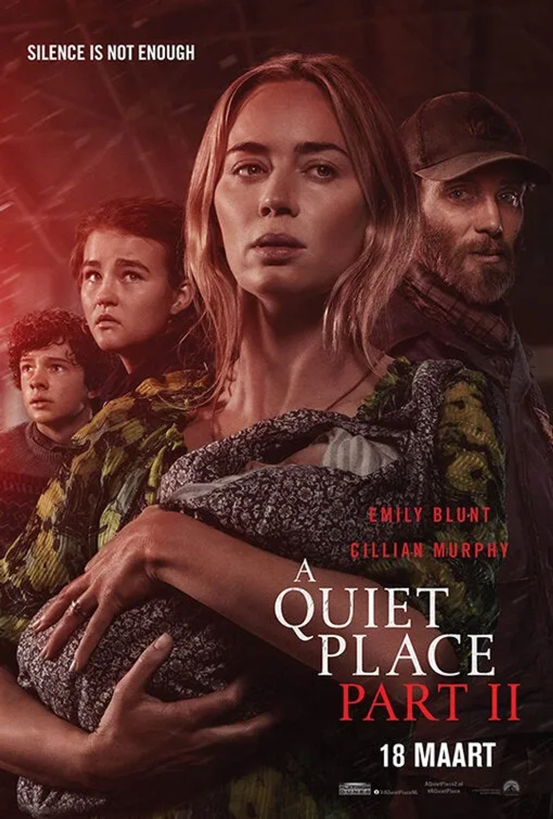 Cillian Murphy, Emily Blunt, Noah Jupe, and Millicent Simmonds in A Quiet Place Part II (2020)