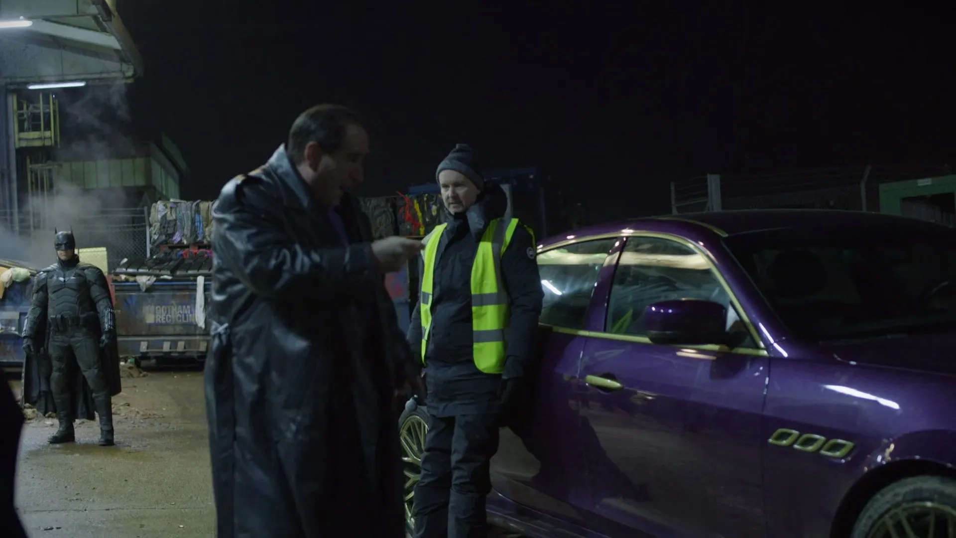 Colin Farrell and Matt Reeves in The Batman (2022)