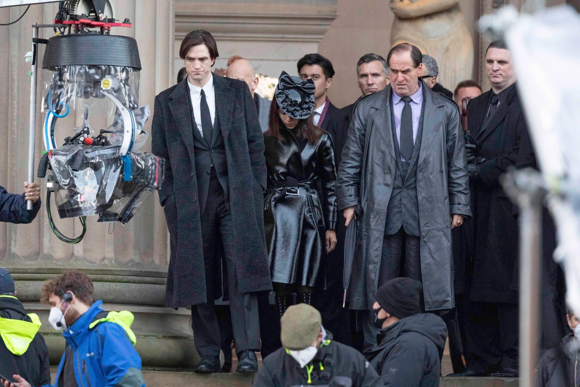 Colin Farrell, Robert Pattinson, and Zoë Kravitz in The Batman (2022)