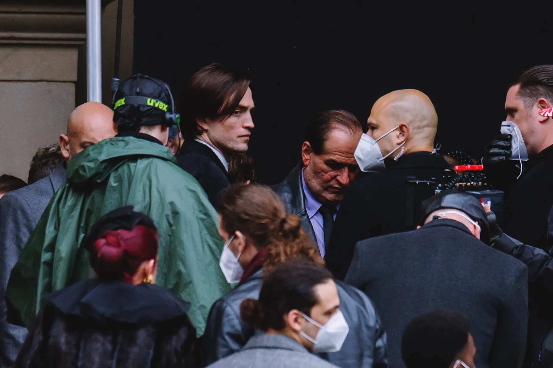 Colin Farrell, Matt Reeves, and Robert Pattinson in The Batman (2022)