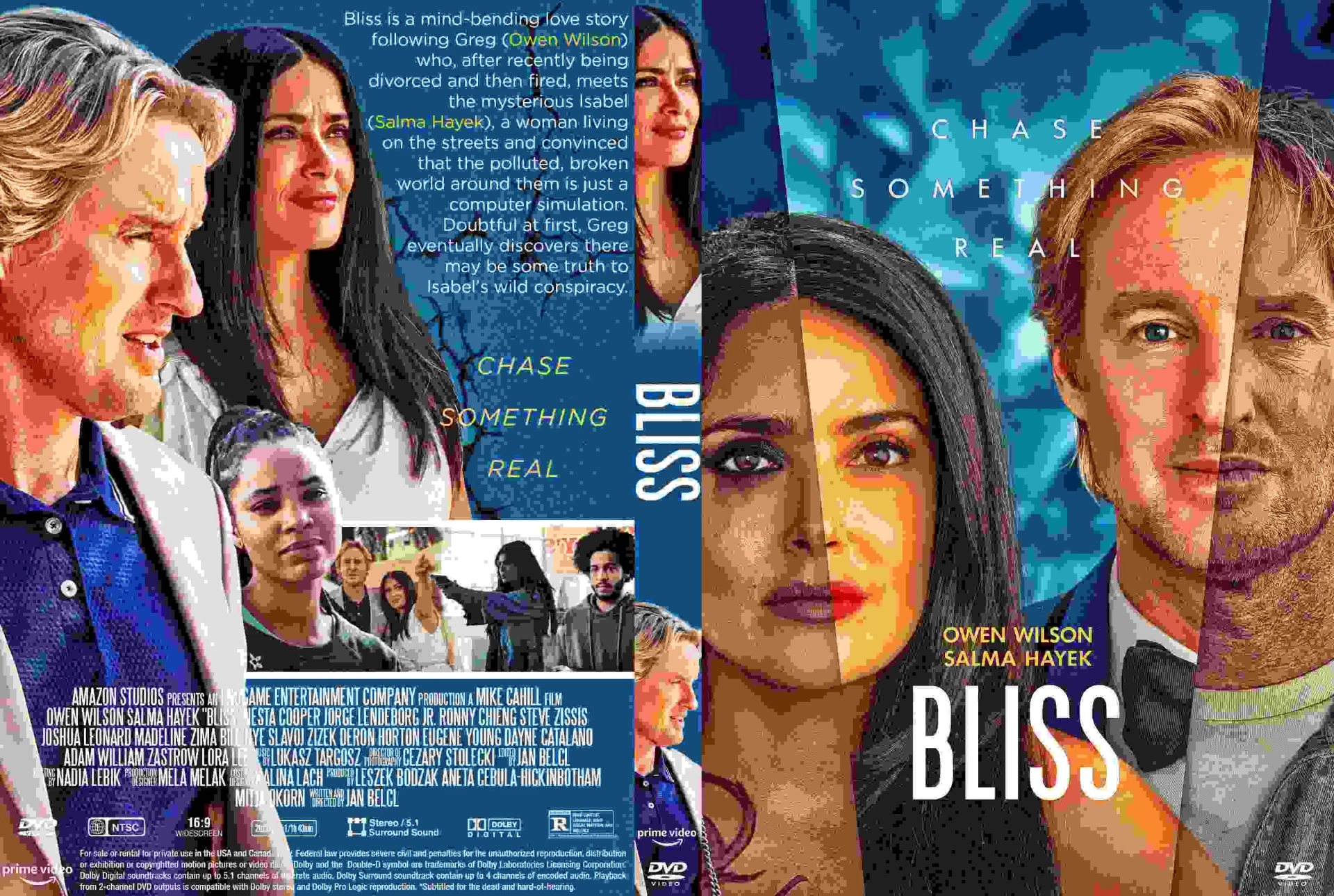 Salma Hayek, Owen Wilson, and Nesta Cooper in Bliss (2021)