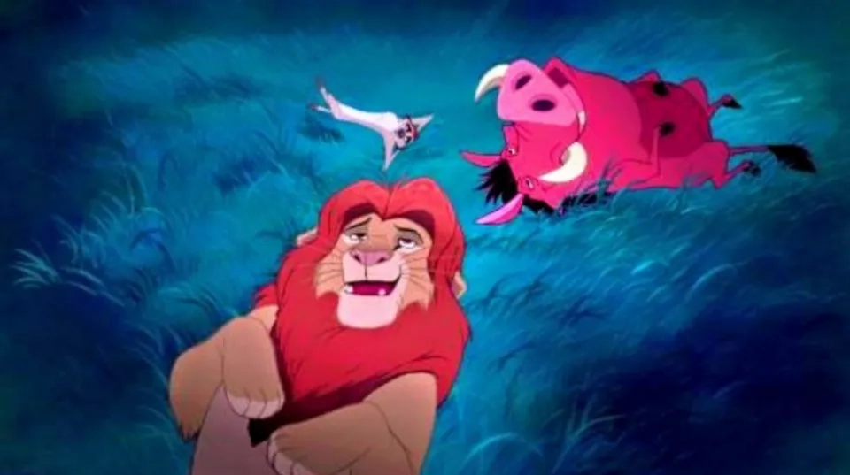 Matthew Broderick, Nathan Lane, Ernie Sabella, and Joseph Williams in The Lion King (1994)