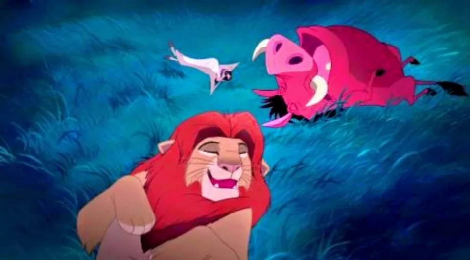 Matthew Broderick, Nathan Lane, Ernie Sabella, and Joseph Williams in The Lion King (1994)