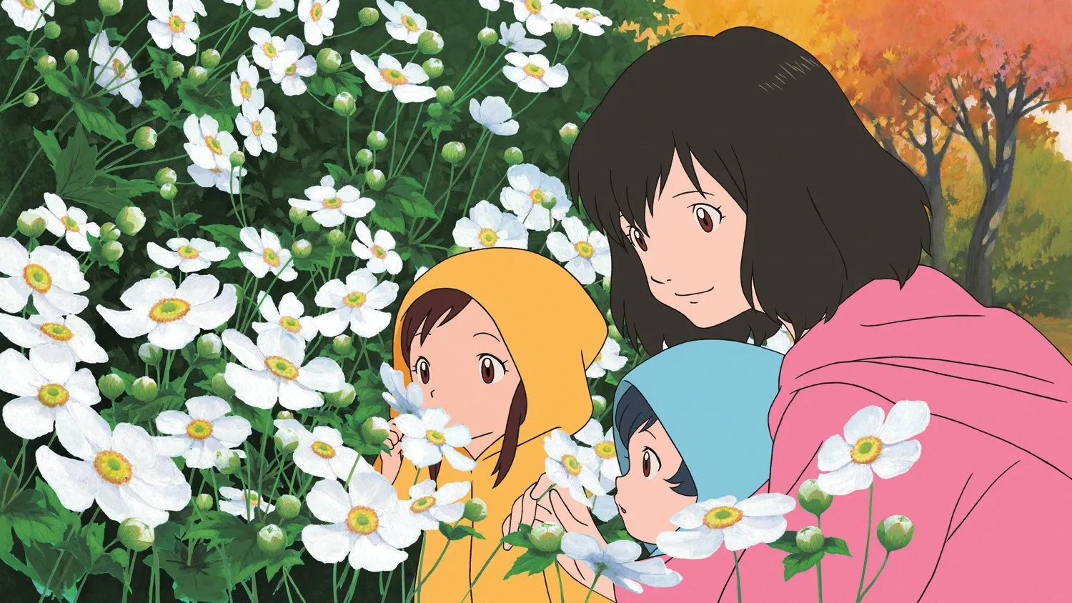 Aoi Miyazaki, Momoka Ôno, and Amon Kabe in Wolf Children (2012)