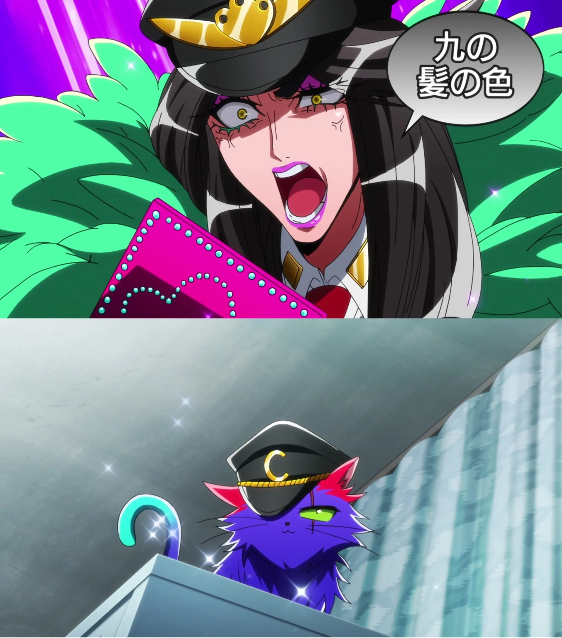 J. Michael Tatum, Kimeru, and Marissa Lenti in Nanbaka (2016)