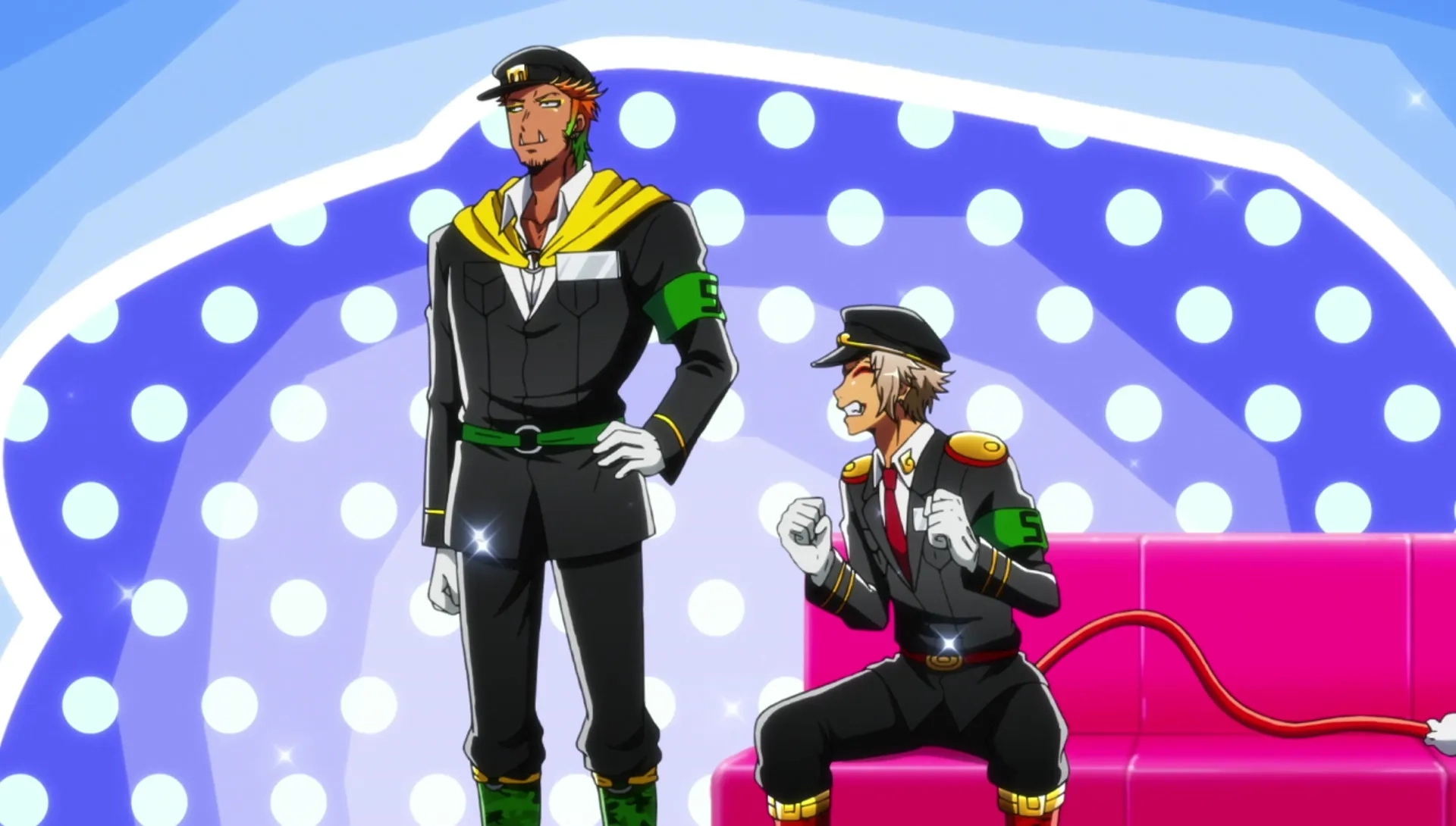 Sôichirô Hoshi, Mitsutaka Itakura, Randy E. Aguebor, and Brandon McInnis in Nanbaka (2016)