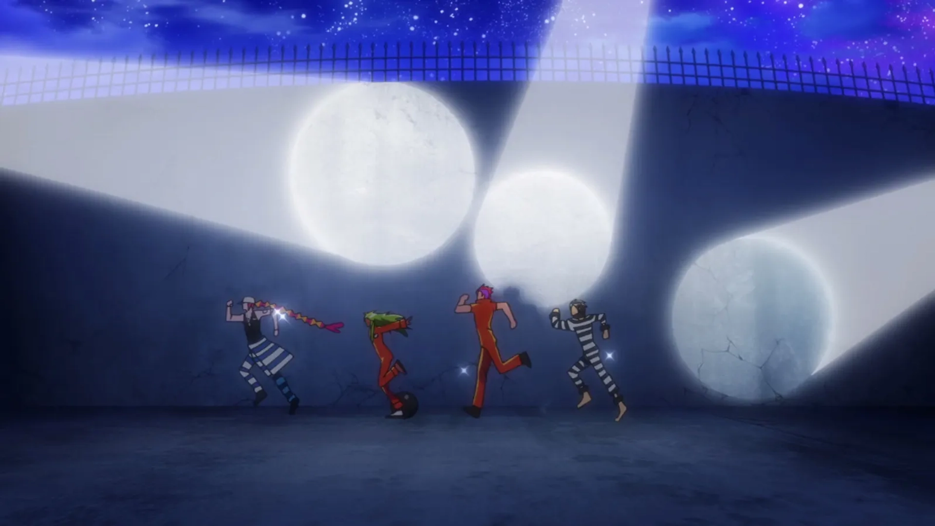 Tetsuya Kakihara, Airu Shiozaki, Yûto Uemura, Jarrod Greene, Justin Briner, Alejandro Saab, Daman Mills, and Daiki Kobayashi in Nanbaka (2016)