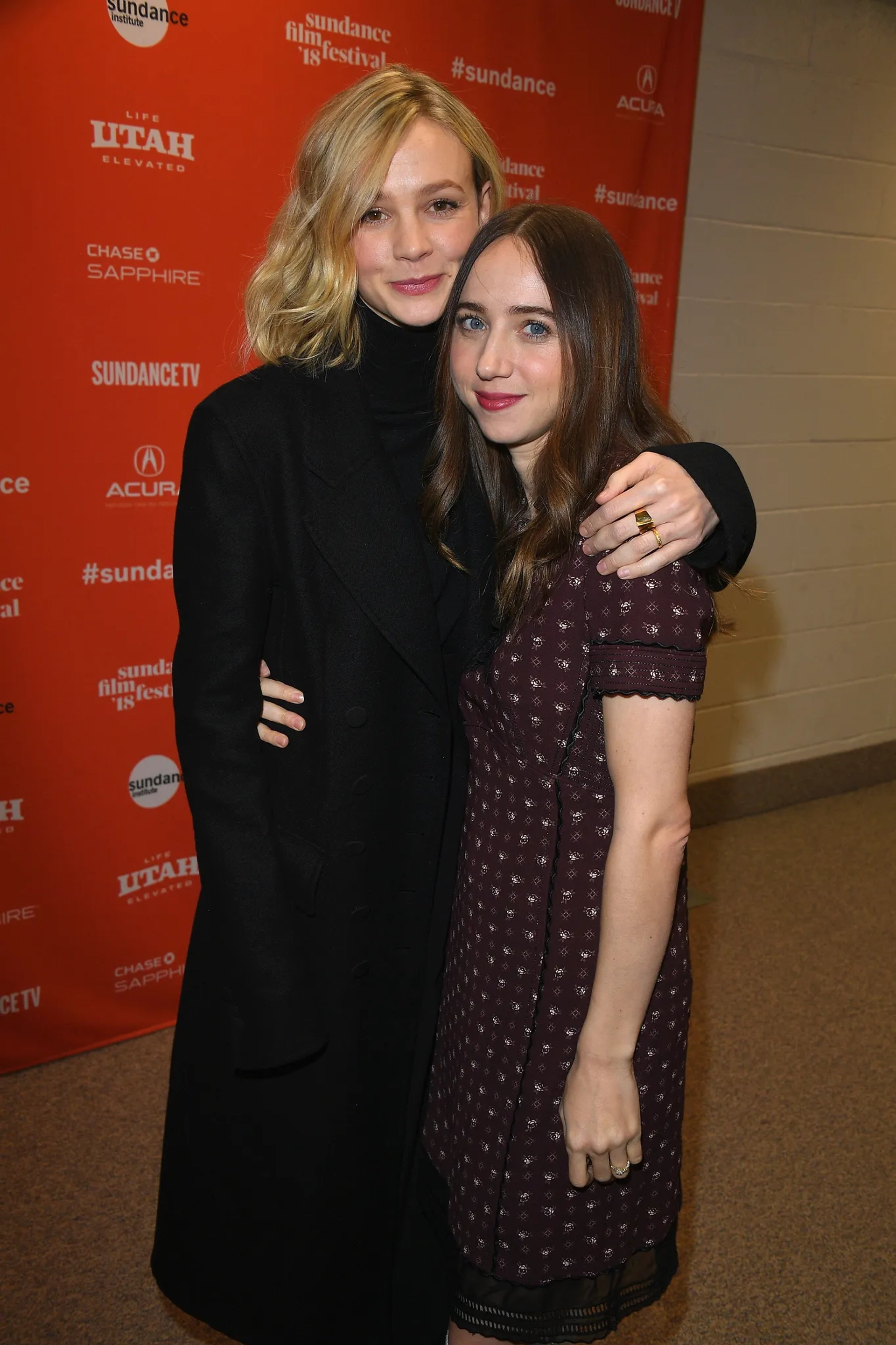 Zoe Kazan and Carey Mulligan at an event for Wildlife (2018)