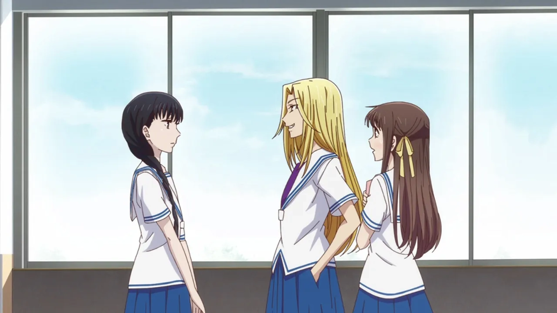 Satomi Satô, Atsumi Tanezaki, and Manaka Iwami in Fruits Basket: I Never Back Down from a Wave Fight (2019)