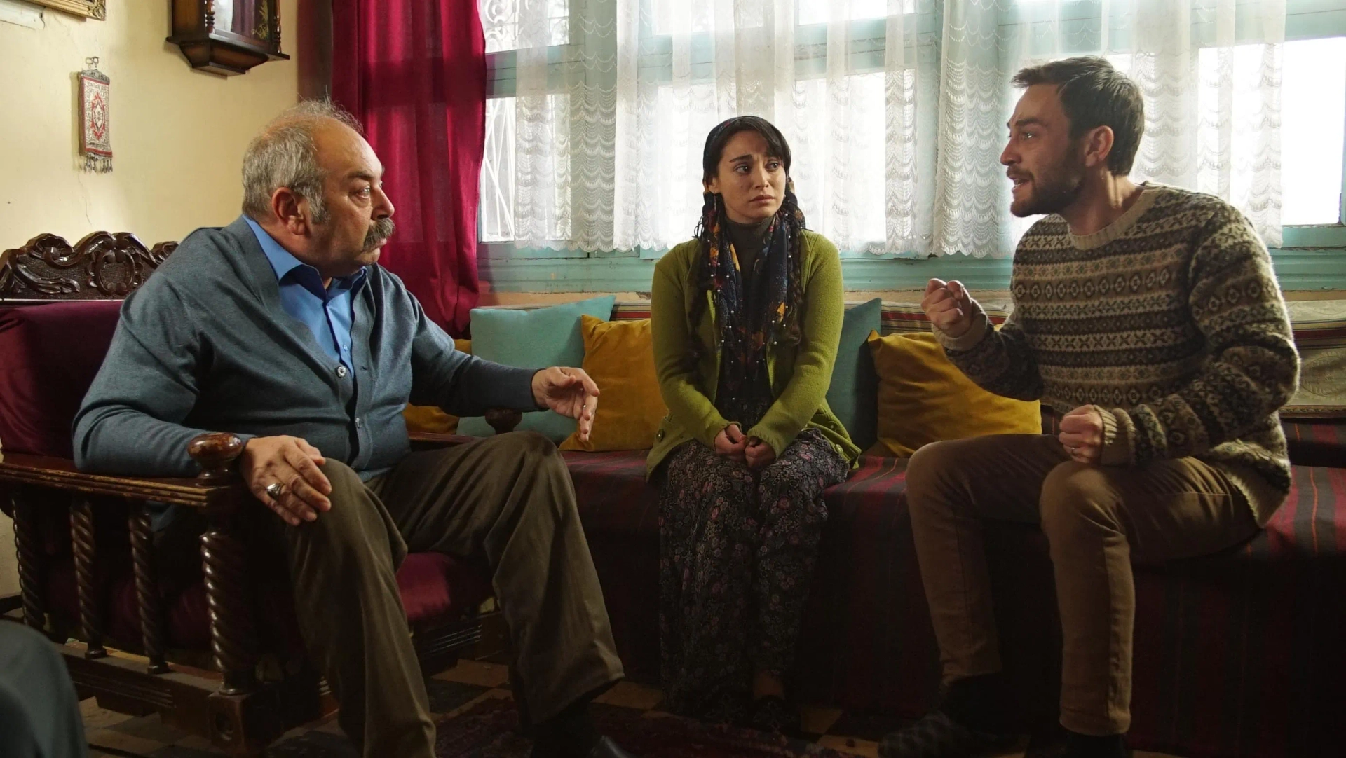 Ali Düsenkalkar, Nazli Pinar Kaya, and Semih Ertürk in An Anatolian Tale (2020)