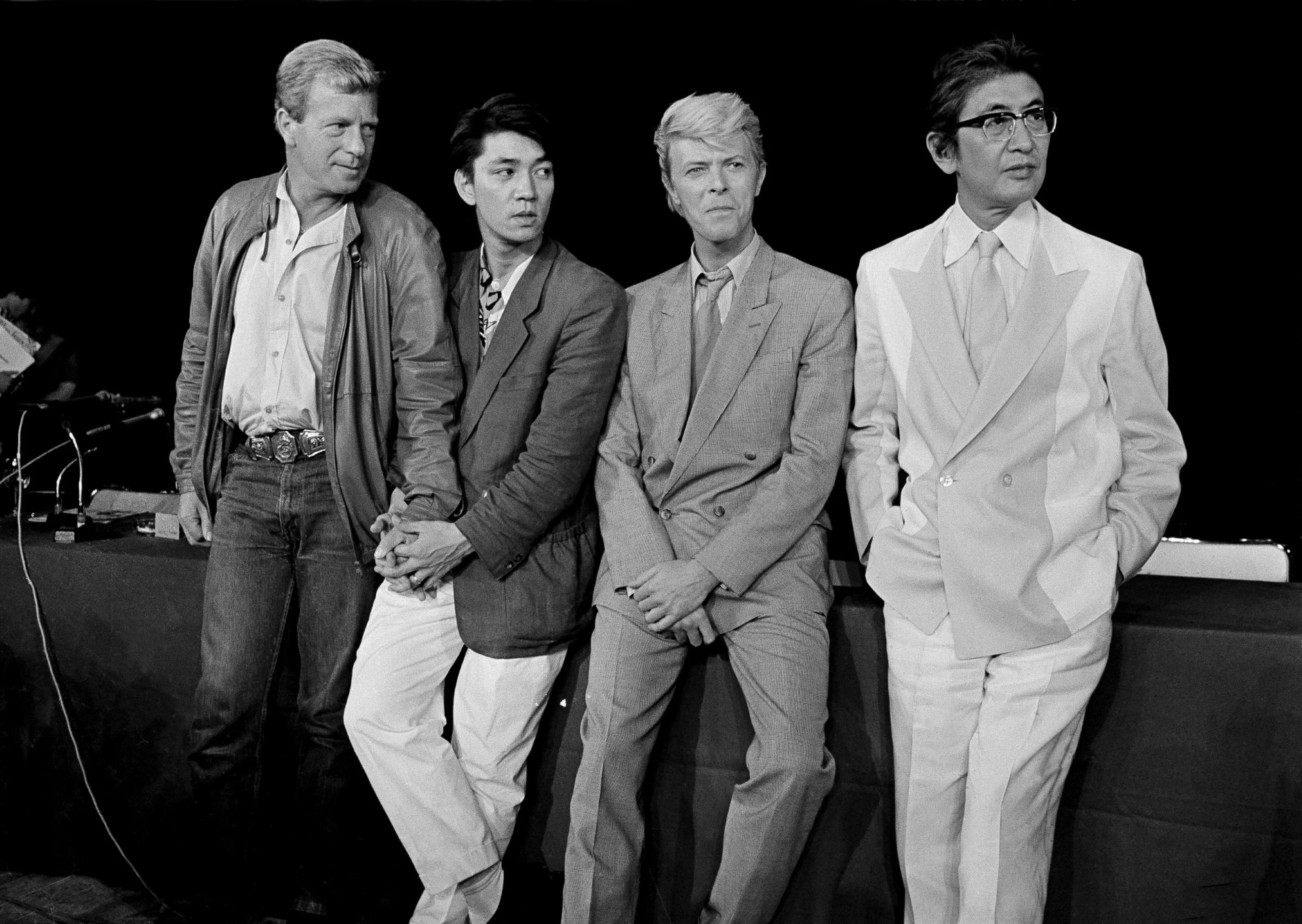 David Bowie, Nagisa Ôshima, Ryuichi Sakamoto, and Jack Thompson at an event for Merry Christmas Mr. Lawrence (1983)