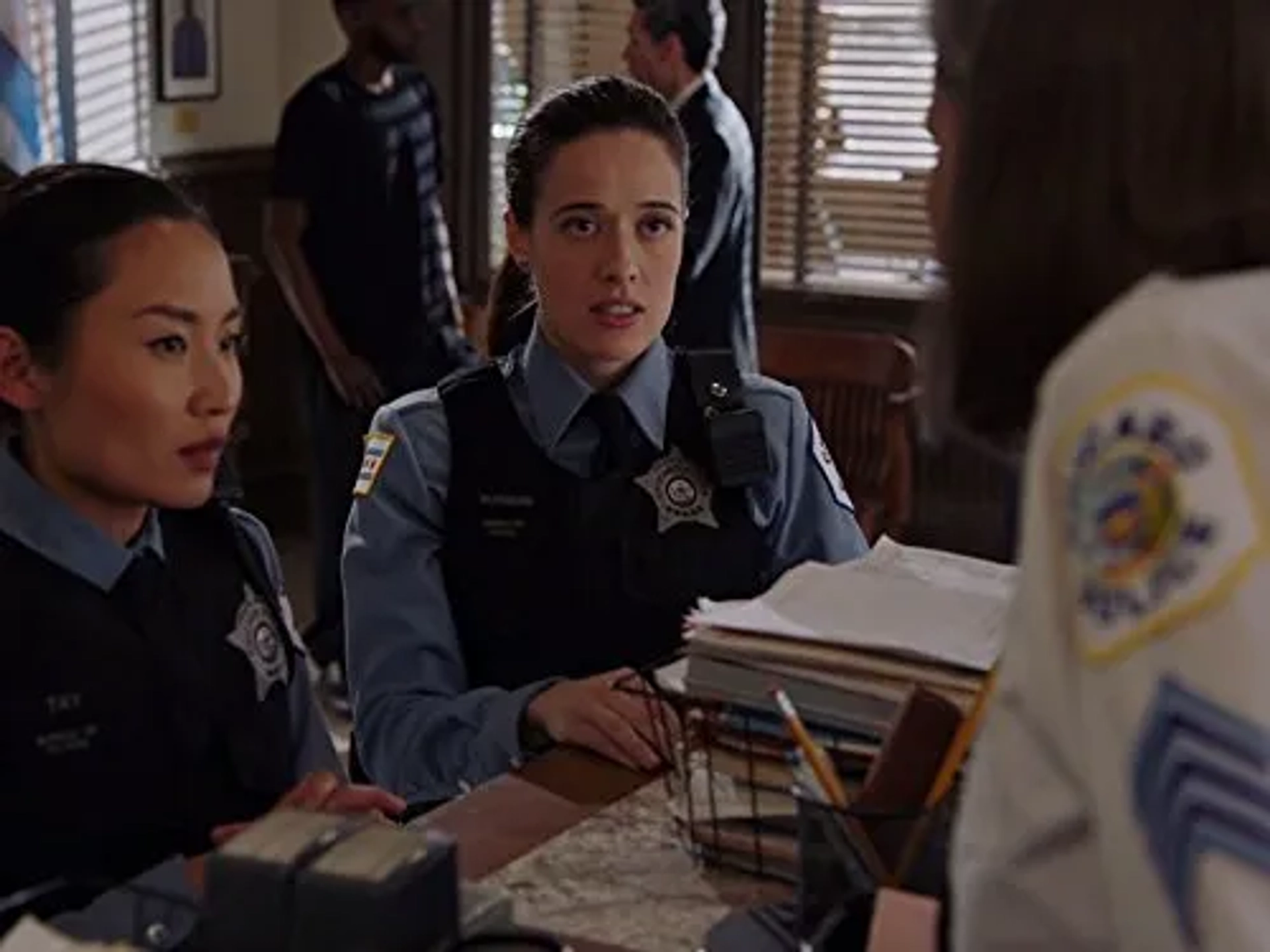 Amy Morton, Marina Squerciati, and Li Jun Li in Chicago P.D. (2014)