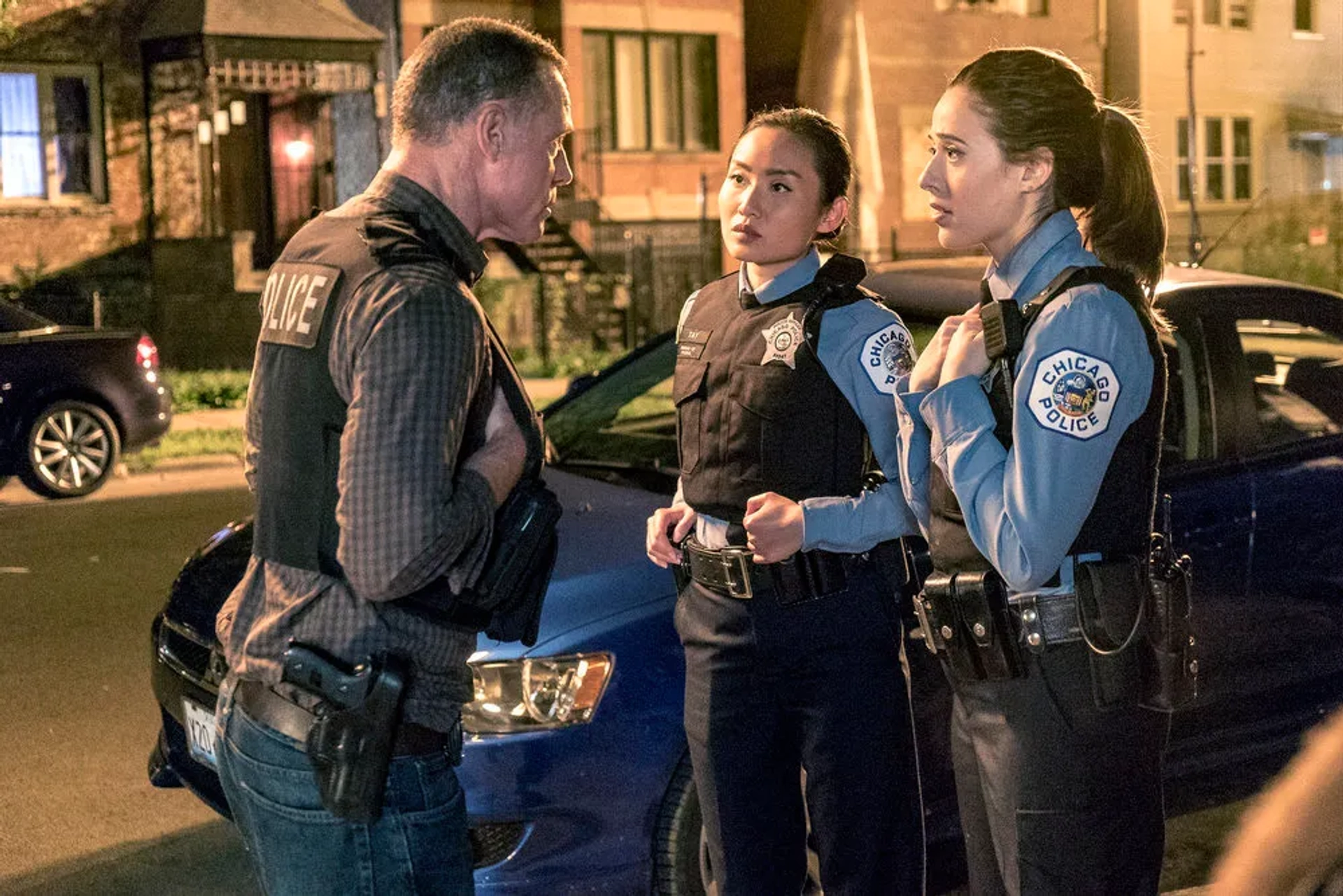 Jason Beghe, Marina Squerciati, and Li Jun Li in Chicago P.D. (2014)