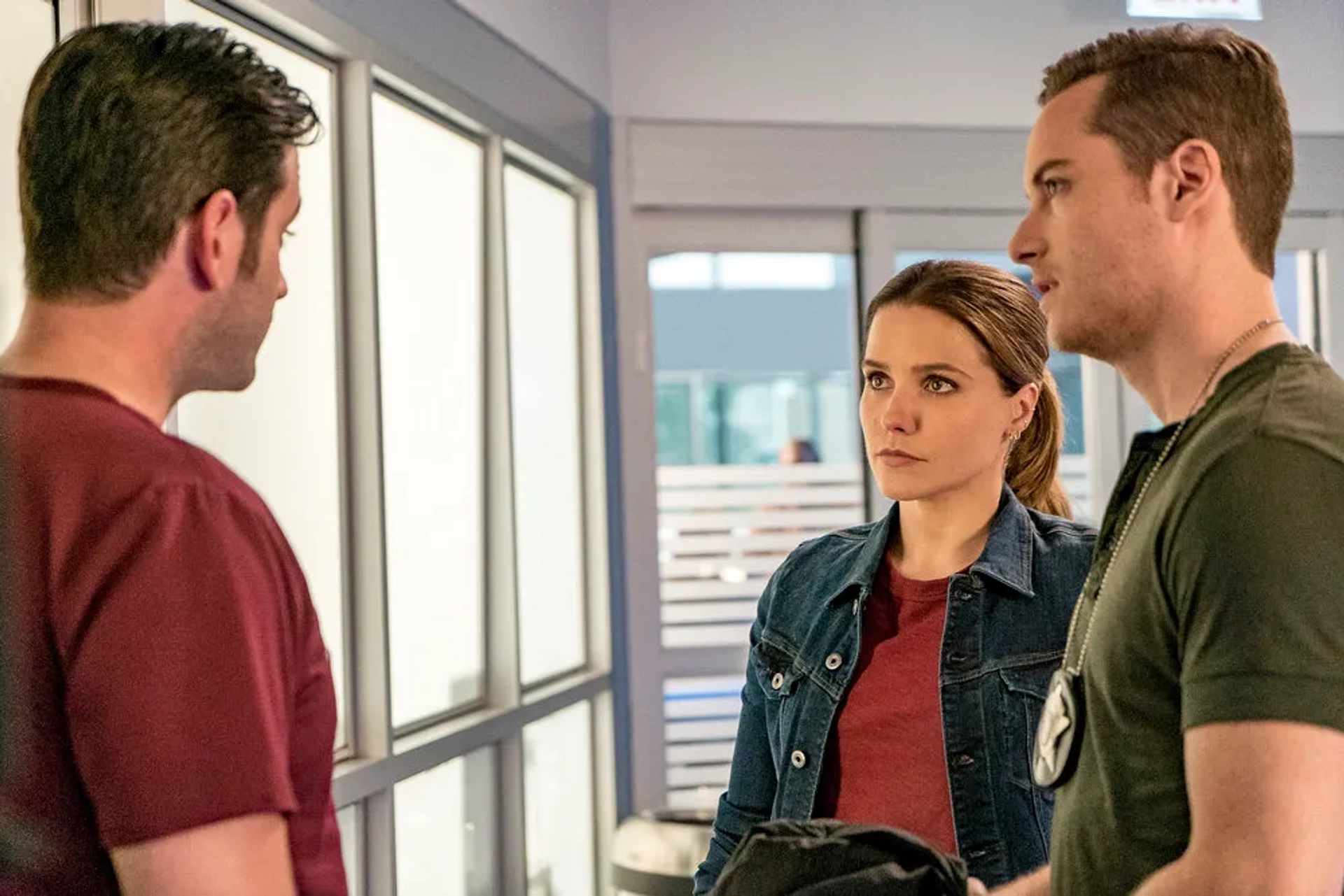 Sophia Bush, Jesse Lee Soffer, and Colin Donnell in Chicago P.D. (2014)