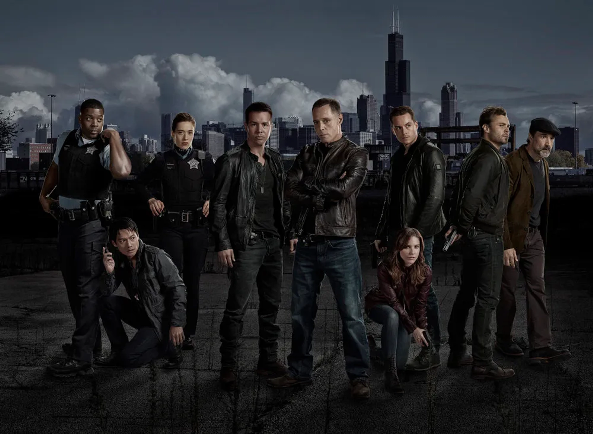 Elias Koteas, Jason Beghe, Sophia Bush, Archie Kao, Jesse Lee Soffer, Jon Seda, Patrick John Flueger, Jesse Lee, Marina Squerciati, and LaRoyce Hawkins in Chicago P.D. (2014)