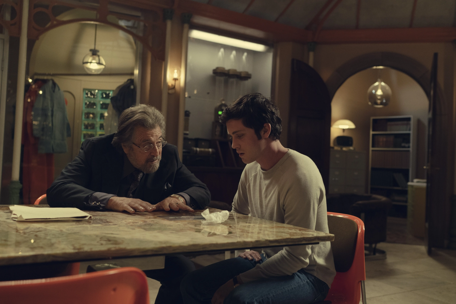 Al Pacino and Logan Lerman in Hunters (2020)