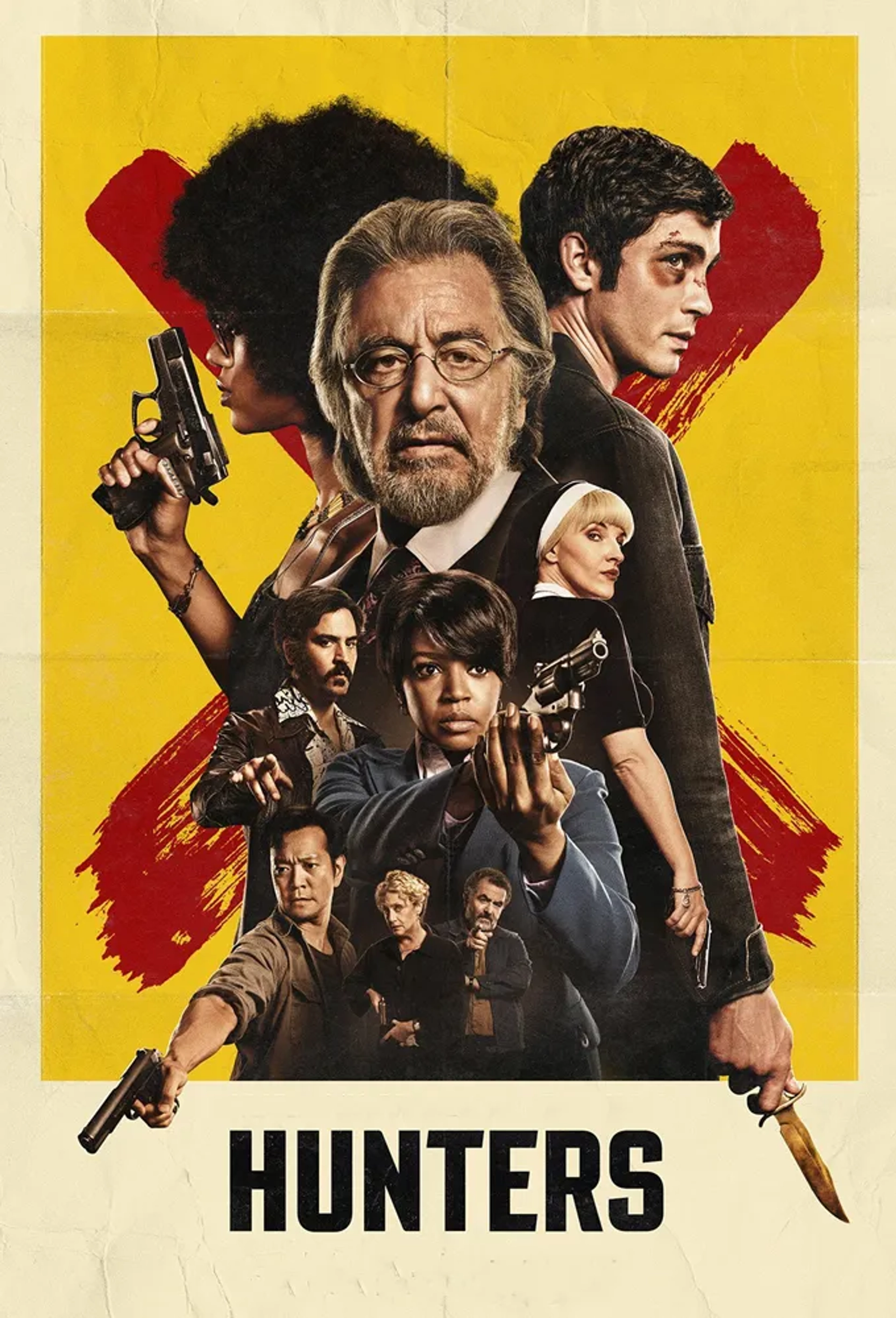 Al Pacino, Carol Kane, Saul Rubinek, Logan Lerman, Josh Radnor, Louis Ozawa, Jerrika Hinton, Kate Mulvany, and Tiffany Boone in Hunters (2020)