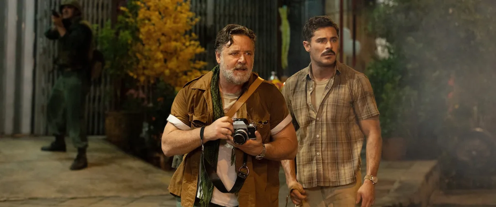 Russell Crowe and Zac Efron in The Greatest Beer Run Ever (2022)