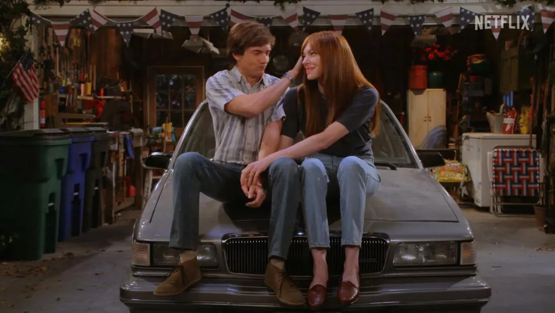 Topher Grace and Laura Prepon in That '90s Show (2023)